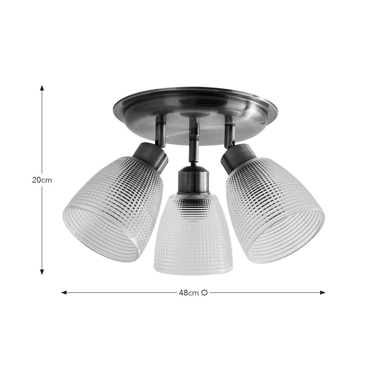 Kibworth Ribbed 3 Light Adjustable Spotlight Brass – image 6