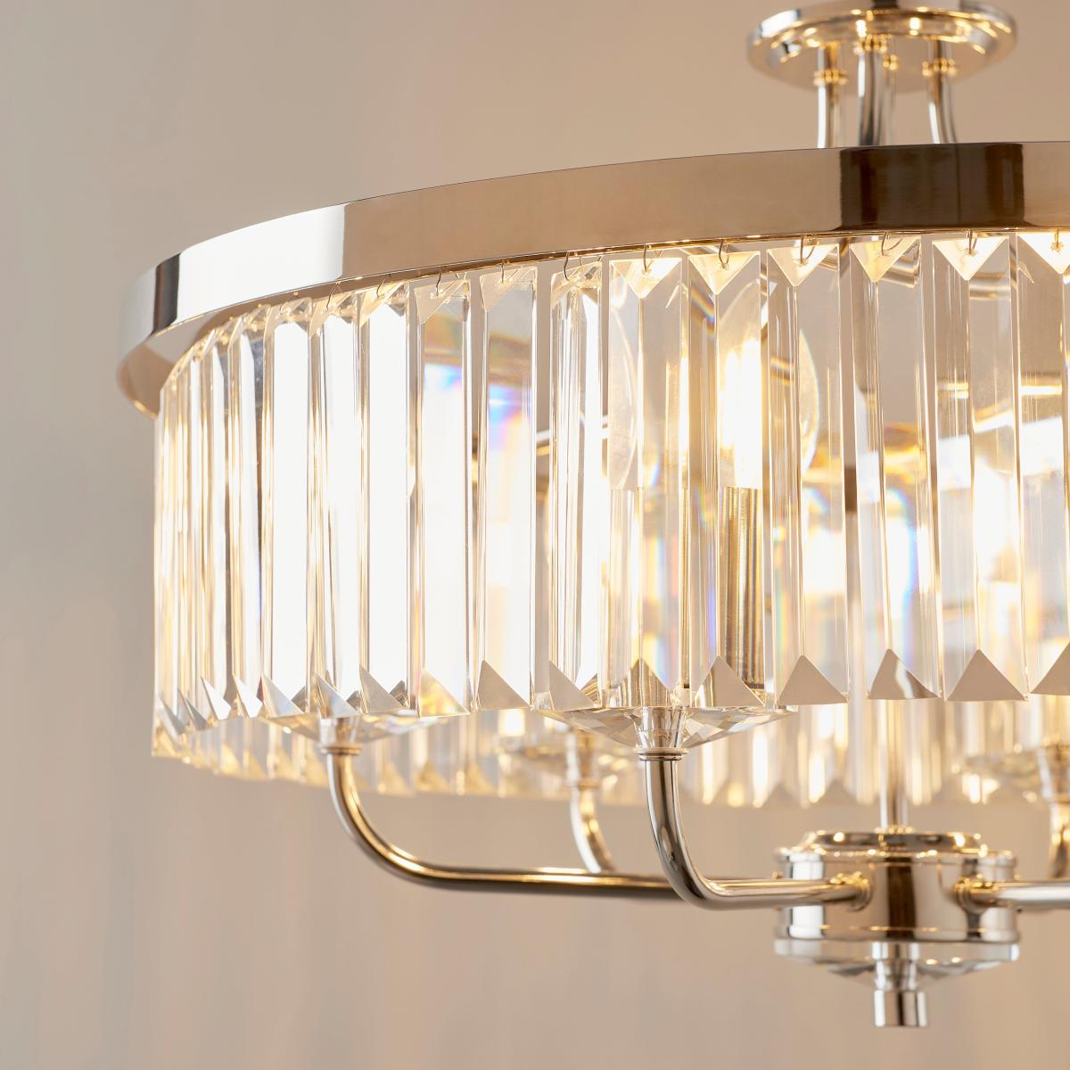 Vogue Balmoral 6 Light Chandelier Nickel – image 3