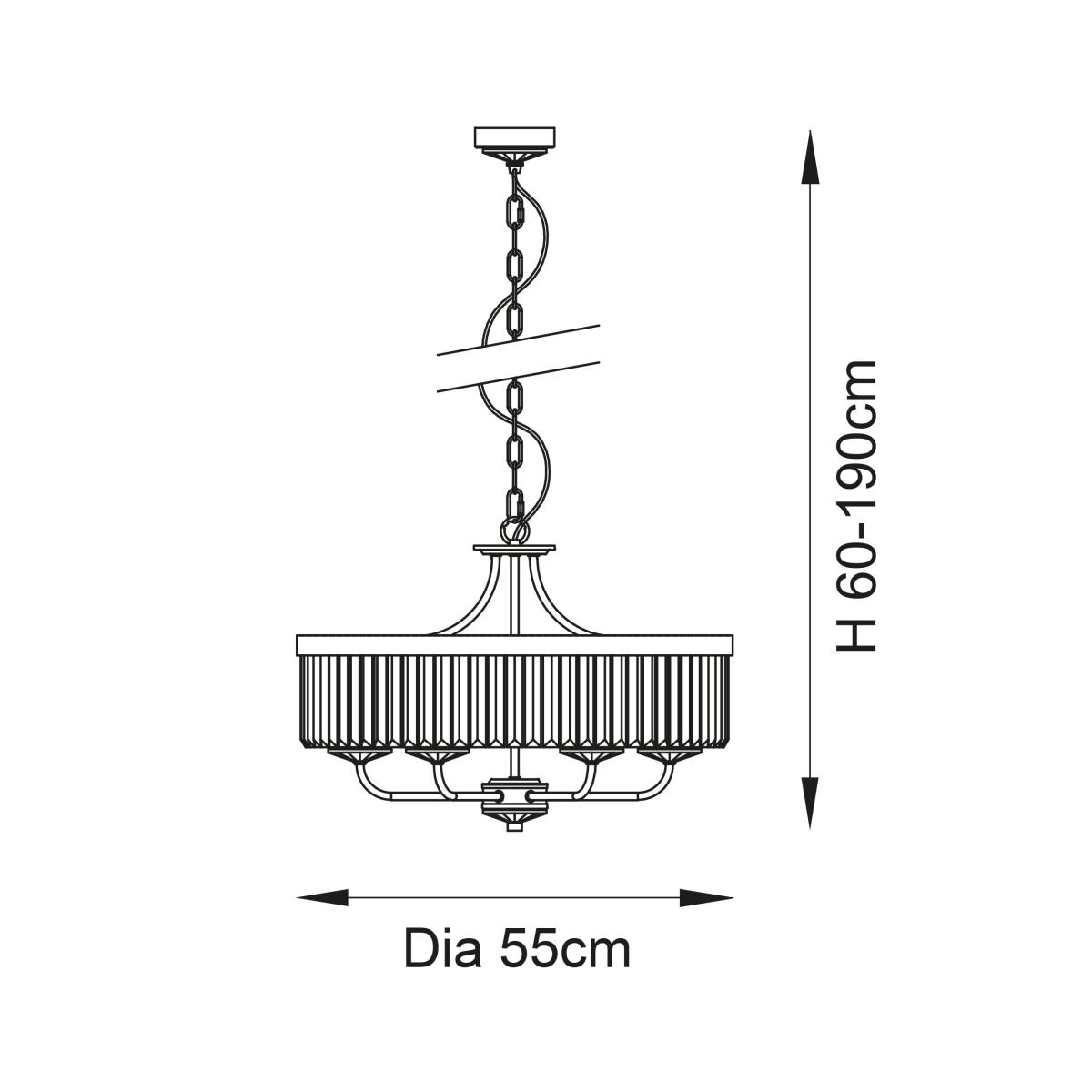 Vogue Balmoral 6 Light Chandelier Nickel – image 5