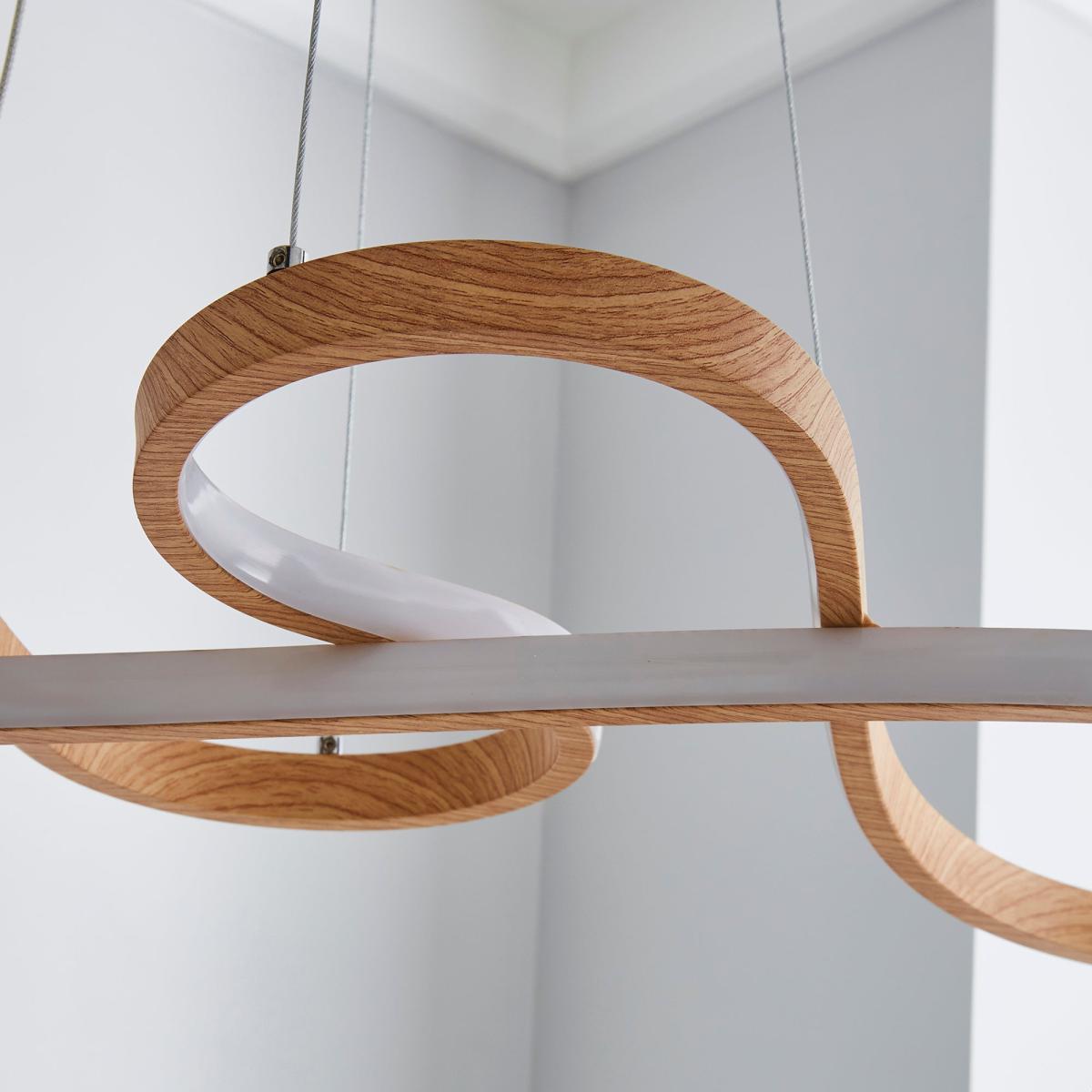 Jaxson LED Wood Effect Ceiling Fitting Brown – image 3