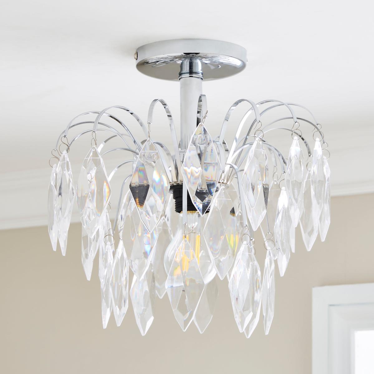 Parla Semi Flush Ceiling Fitting 30cm Silver – image 2