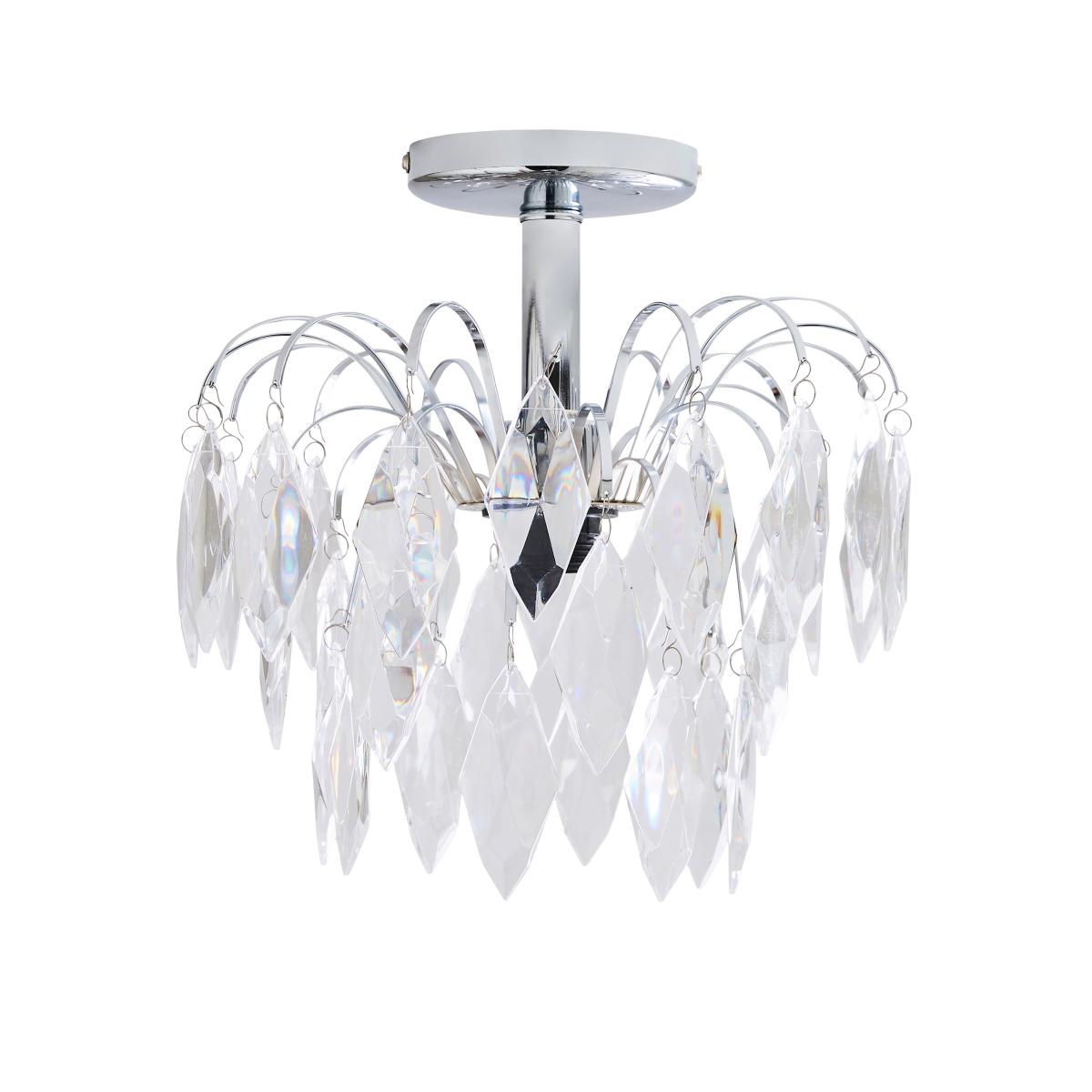 Parla Semi Flush Ceiling Fitting 30cm Silver – image 4