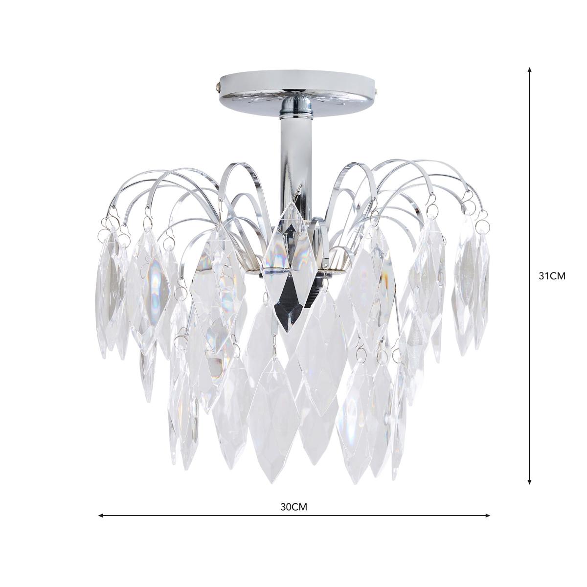Parla Semi Flush Ceiling Fitting 30cm Silver – image 5