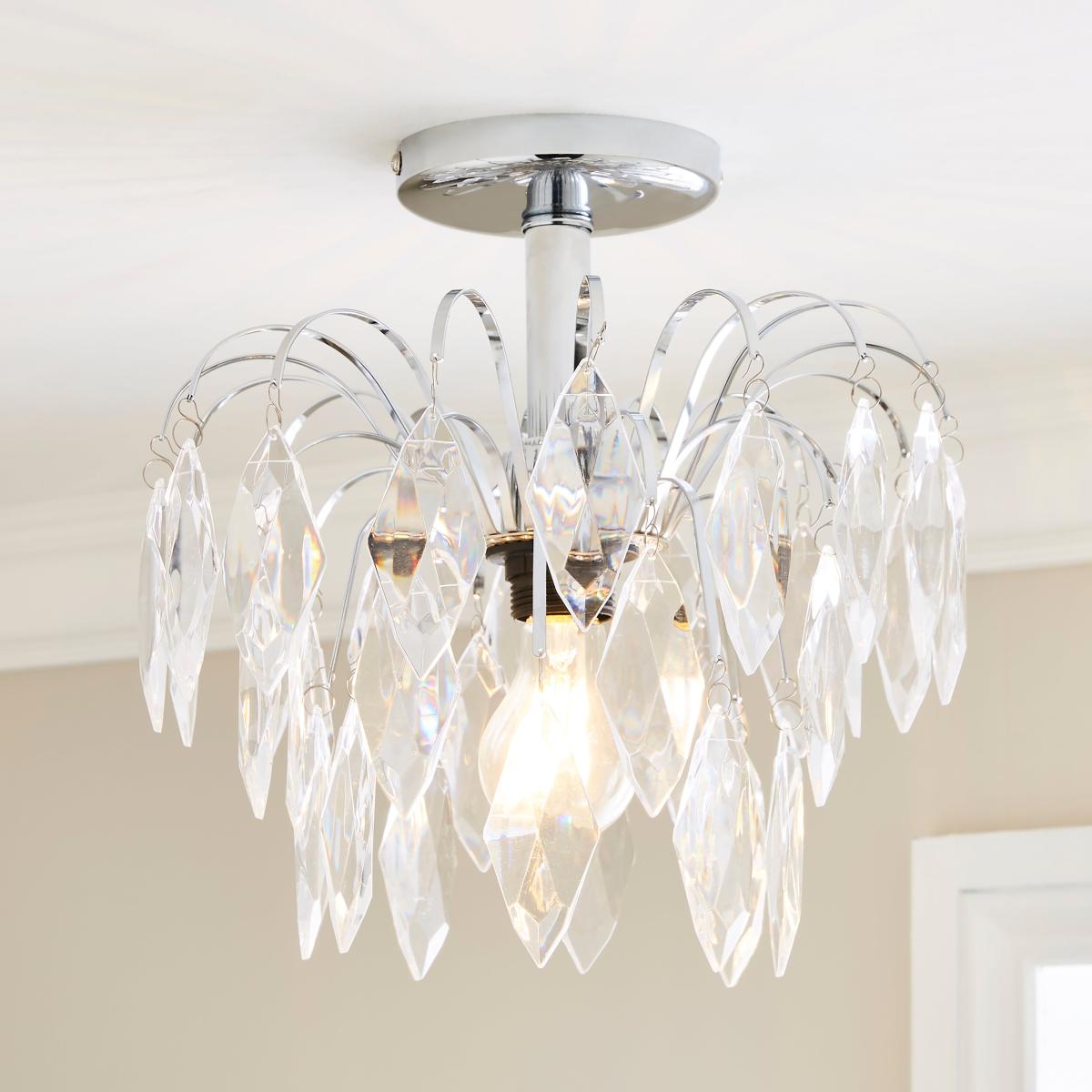 Parla Semi Flush Ceiling Fitting 30cm Silver – image 1