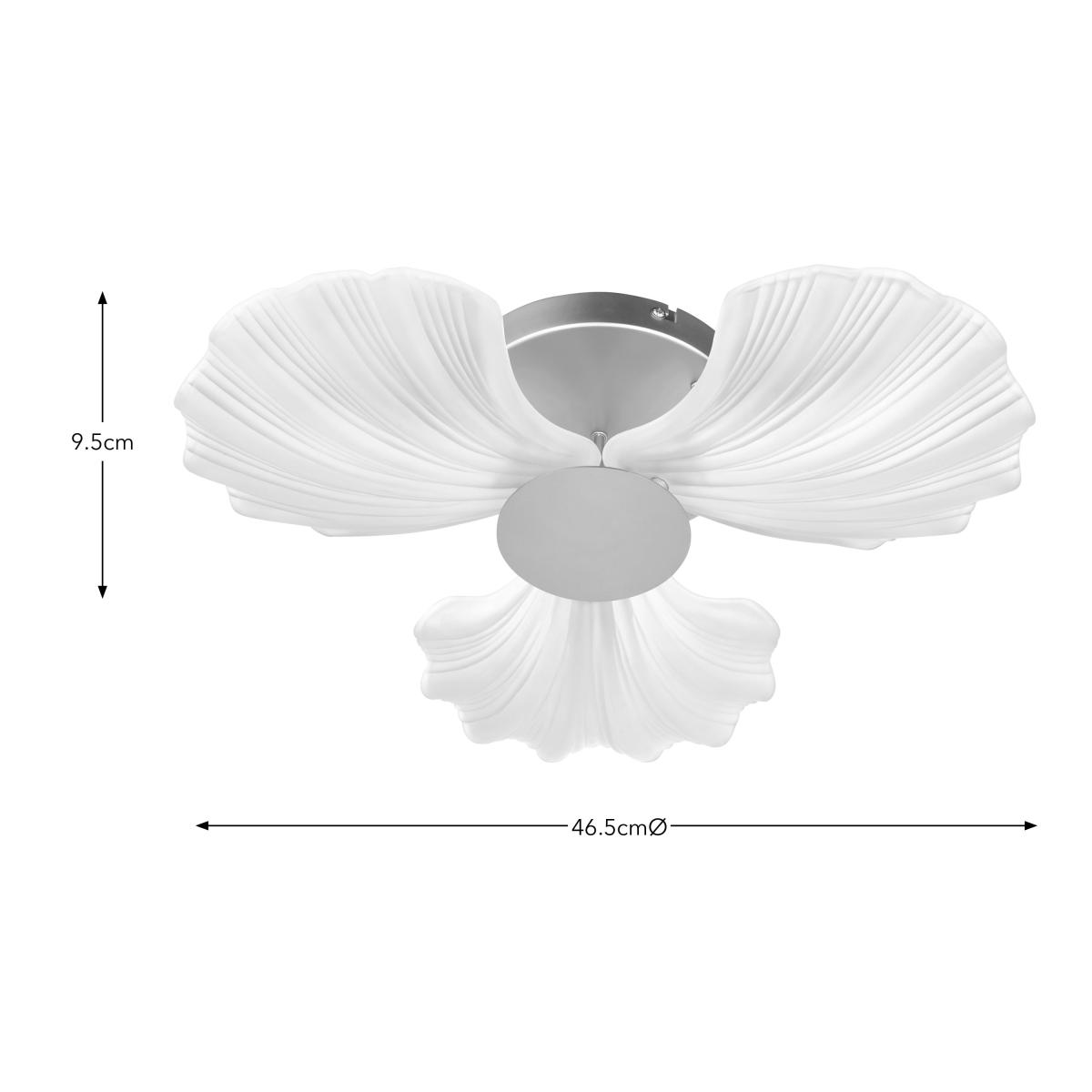 Shell Coastal Bathroom Flush Ceiling Light Gold – image 5