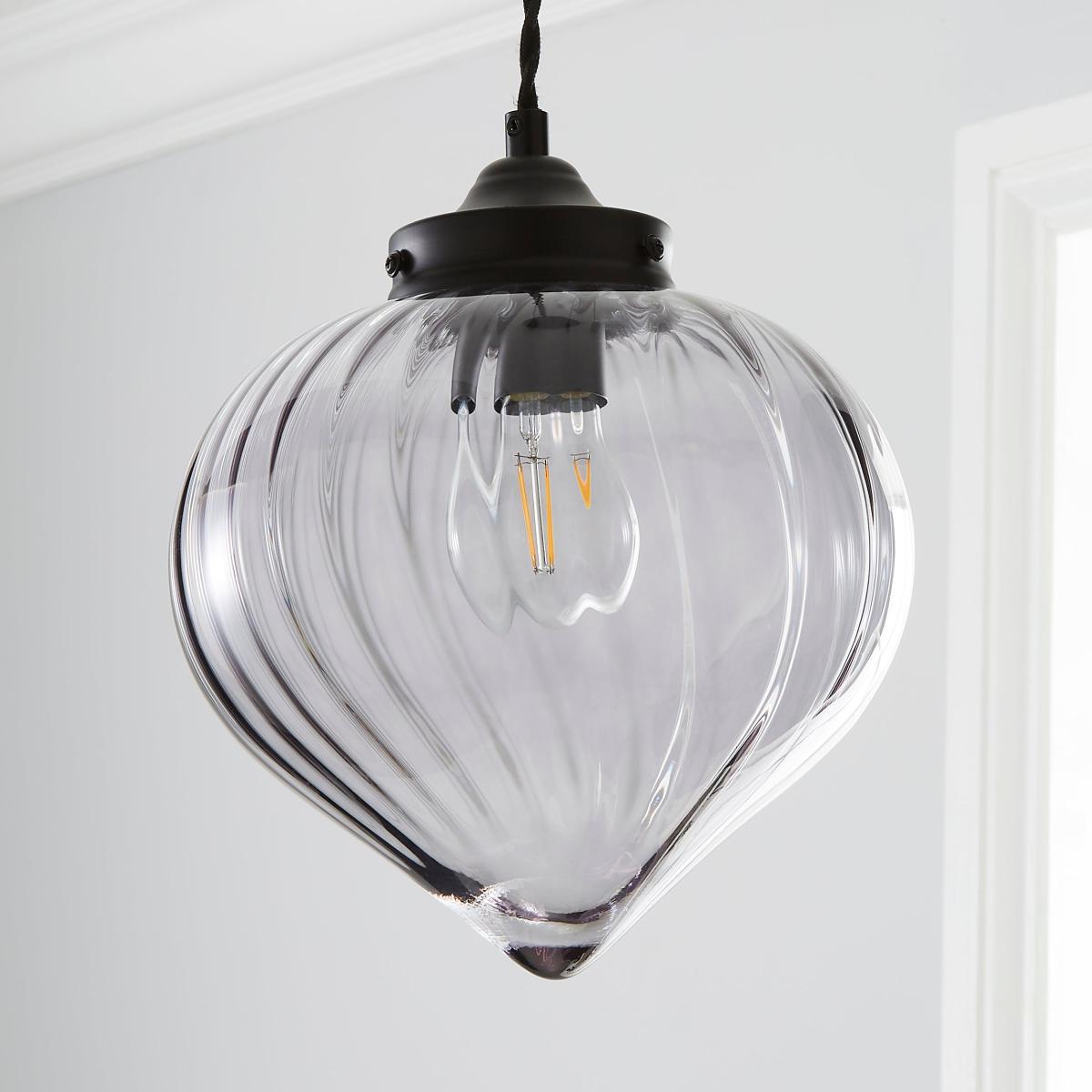 Voyager Smoked Glass Ceiling Fitting Black – image 2