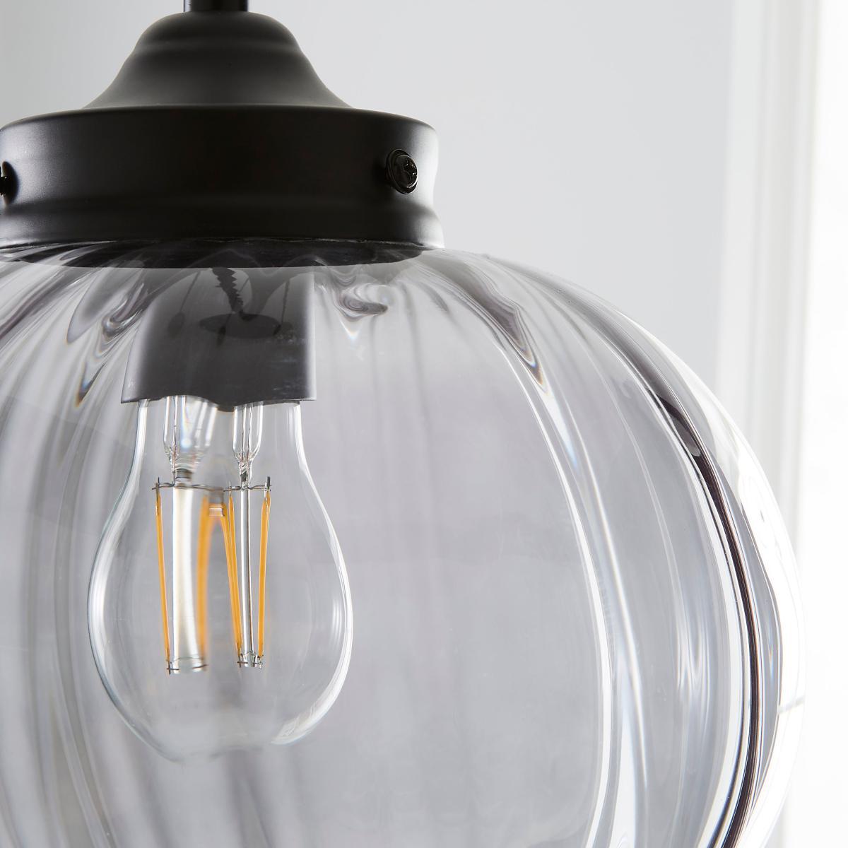 Voyager Smoked Glass Ceiling Fitting Black – image 3