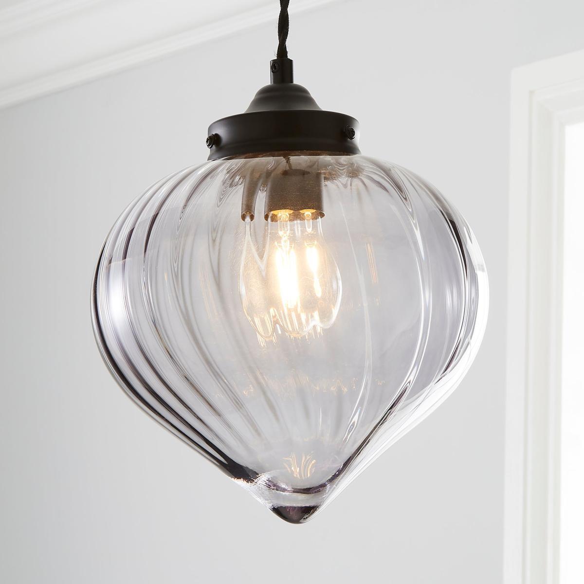 Voyager Smoked Glass Ceiling Fitting Black – image 1