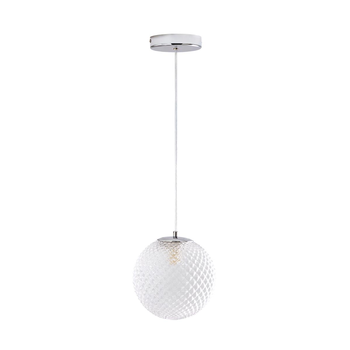 Vaughn 1 Light Globe Glass Pendant Fitting Silver – image 3