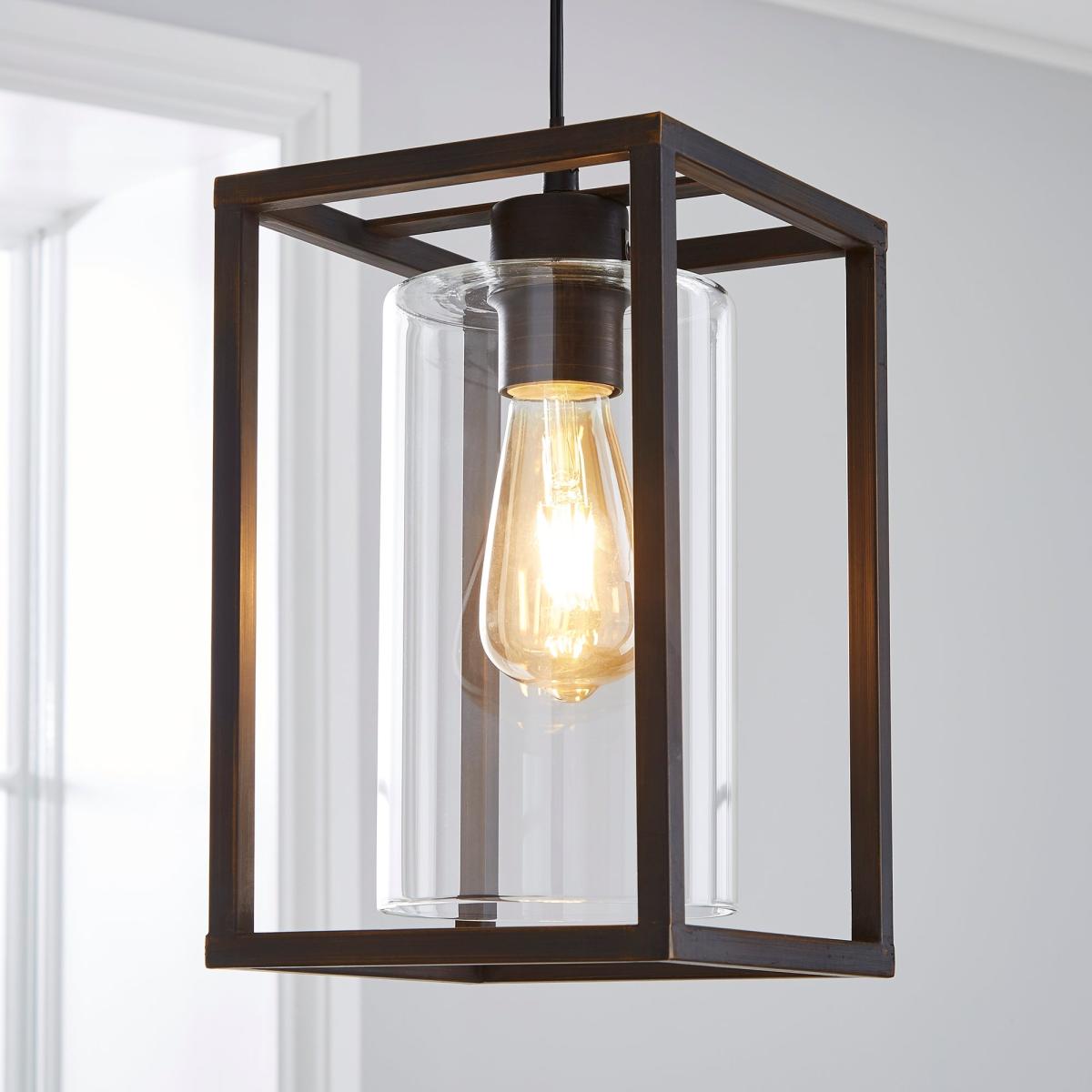 London Industrial 1 Light Pendant Bronze Ceiling Fitting Brown – image 1