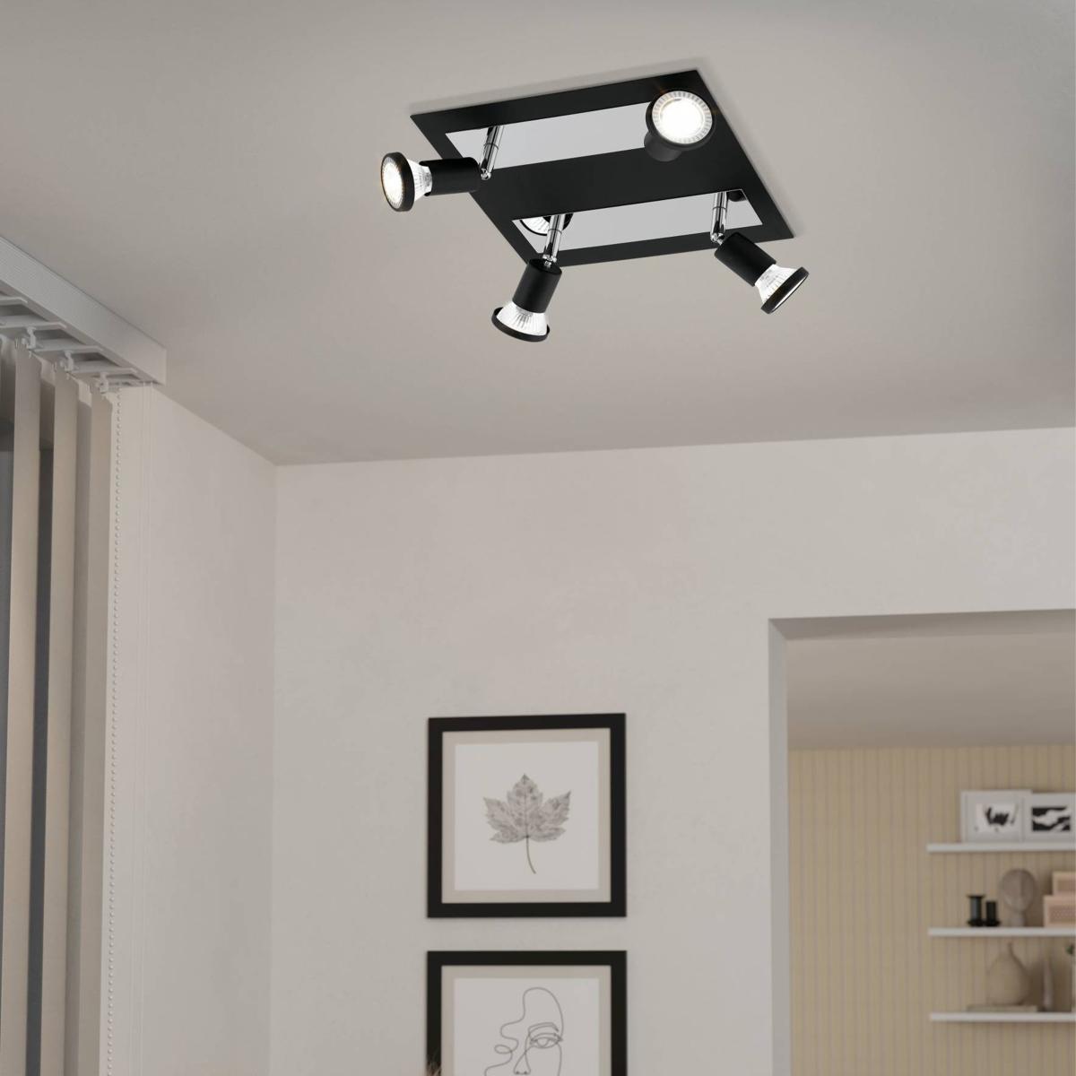 EGLO Sarria 4-Light Square Spotlight Black – image 1