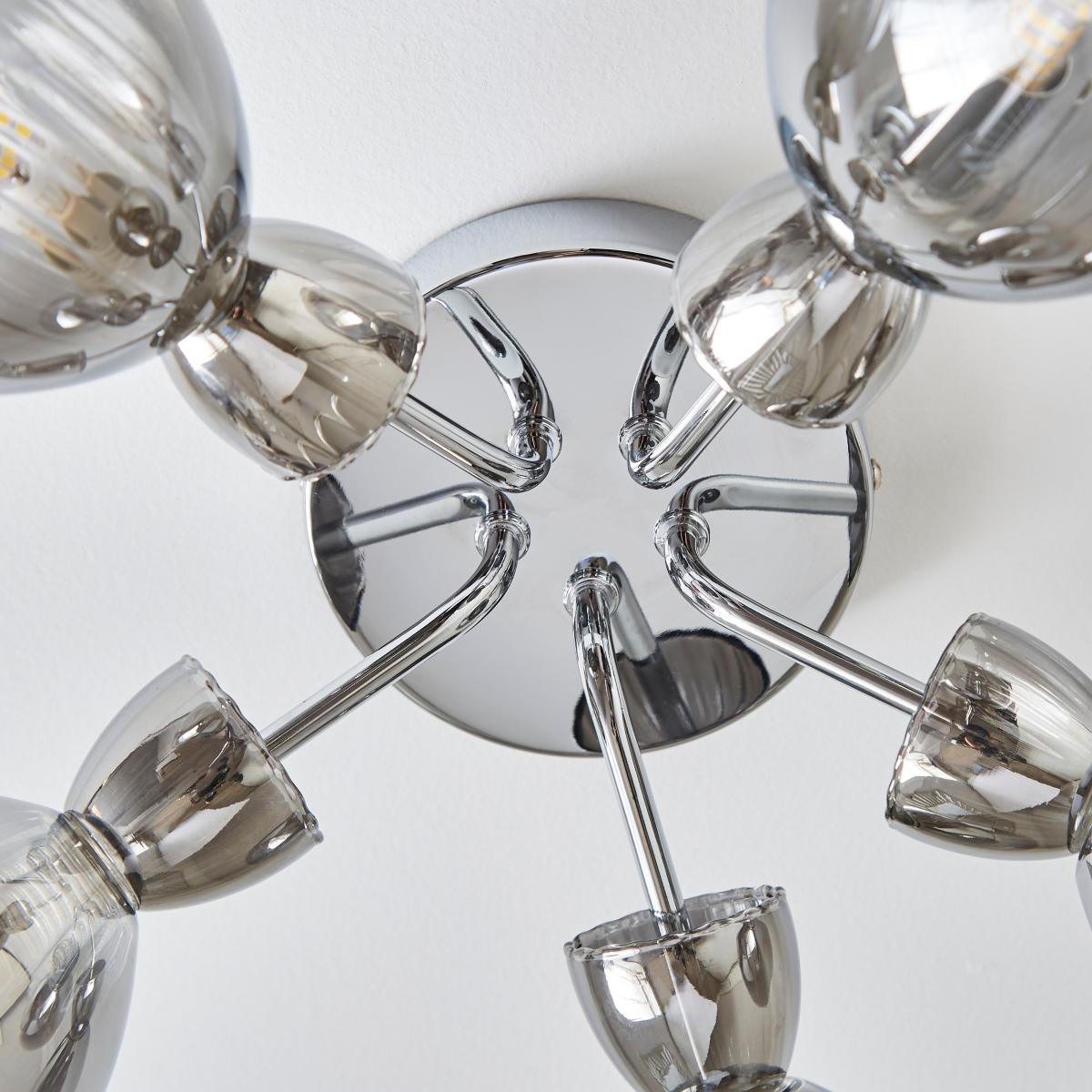 Sylvia 5 Light Semi Flush Ceiling Light Silver – image 3