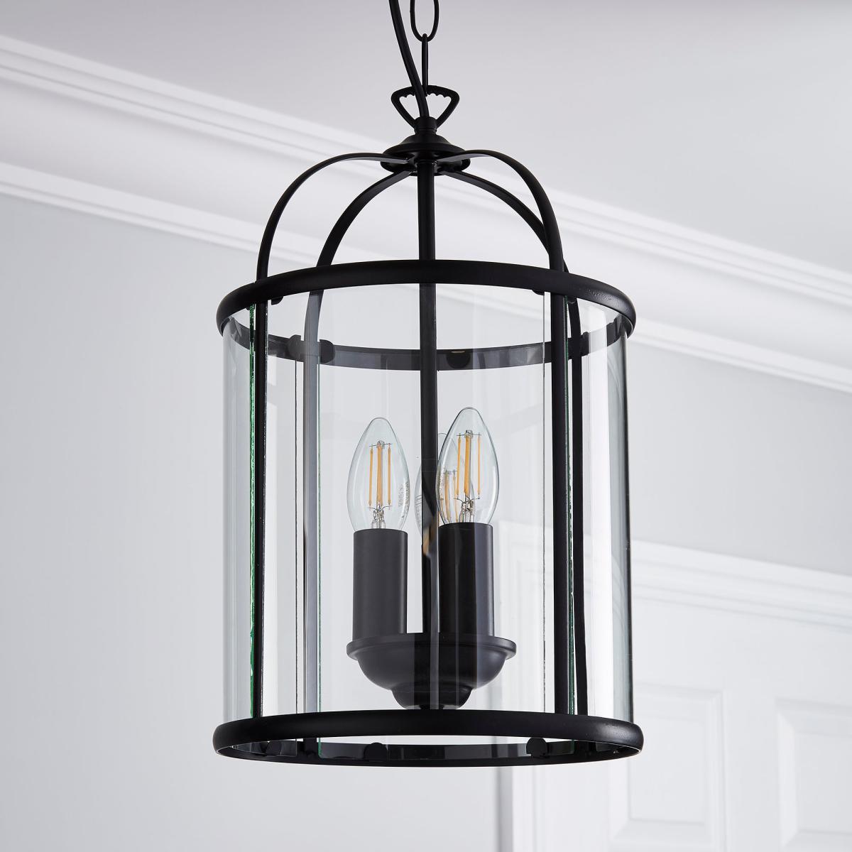 Hurricane Matt Black 3 Light Pendant Ceiling Fitting Black – image 2