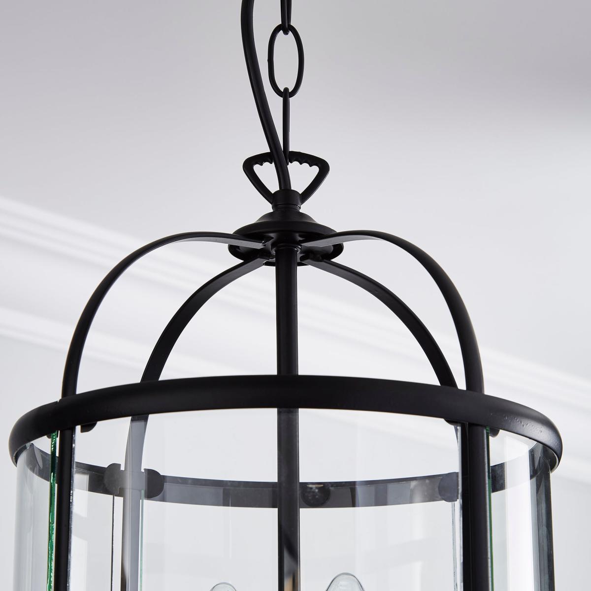 Hurricane Matt Black 3 Light Pendant Ceiling Fitting Black – image 3