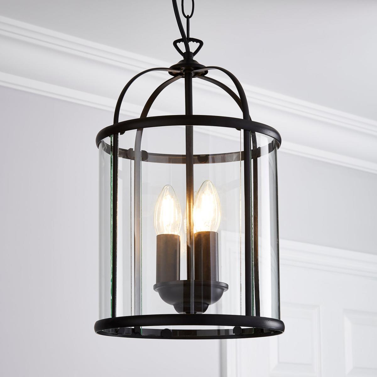 Hurricane Matt Black 3 Light Pendant Ceiling Fitting Black – image 1