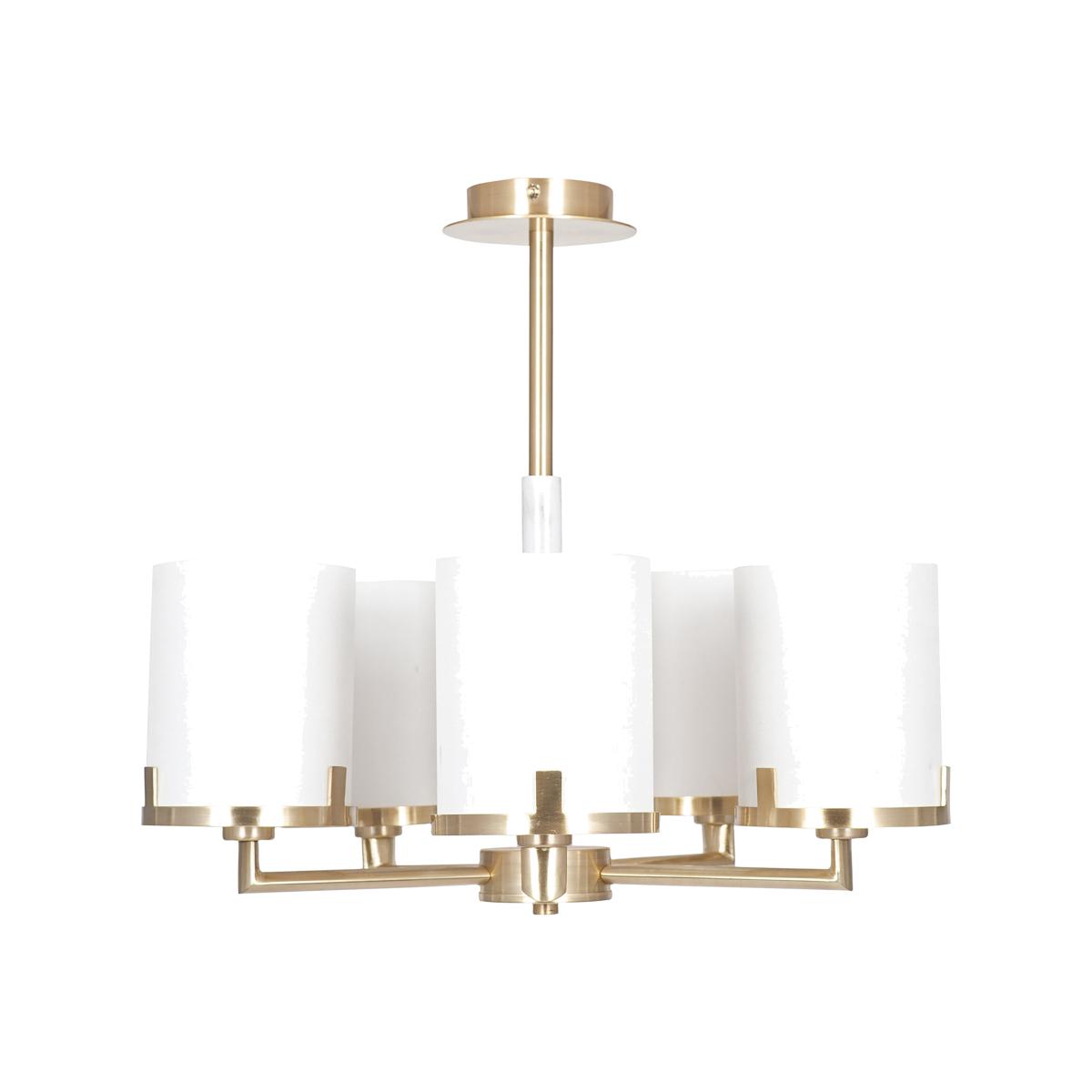 Midland Marble Effect 5 Arm Pendant, Champagne Gold Gold