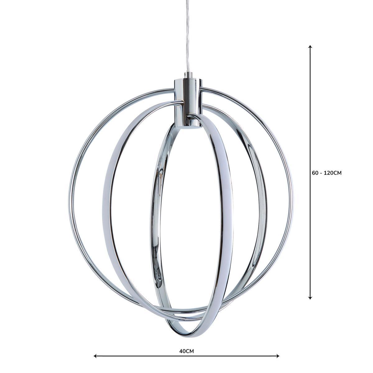 Pegasus 3 Light Integrated LED Hoops Chrome Ceiling Fitting Silver – image 5