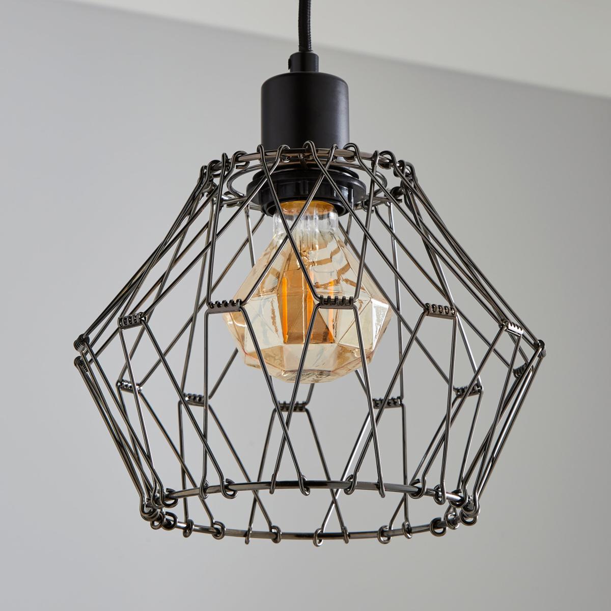 Frances 1 Light Gunmetal Pendant Grey – image 2