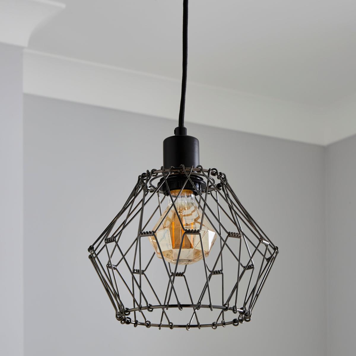 Frances 1 Light Gunmetal Pendant Grey – image 3