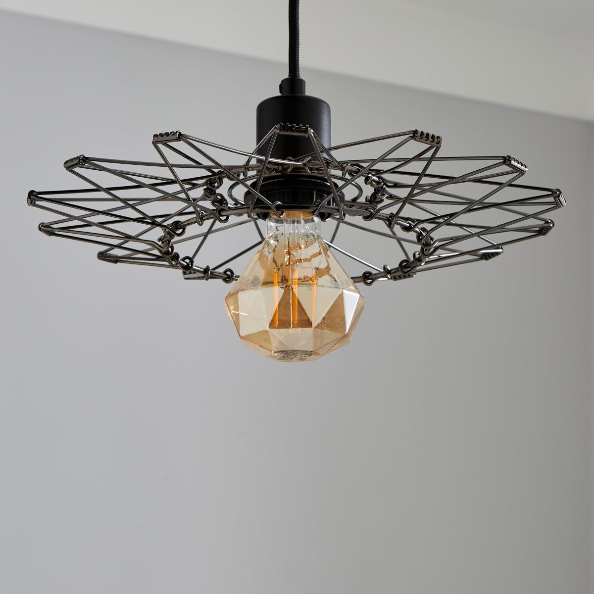 Frances 1 Light Gunmetal Pendant Grey – image 5