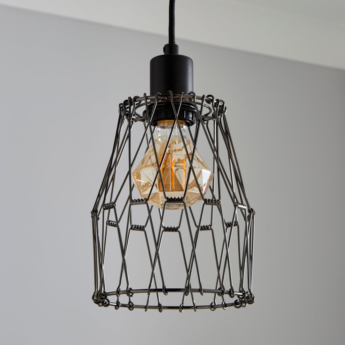 Frances 1 Light Gunmetal Pendant Grey – image 6
