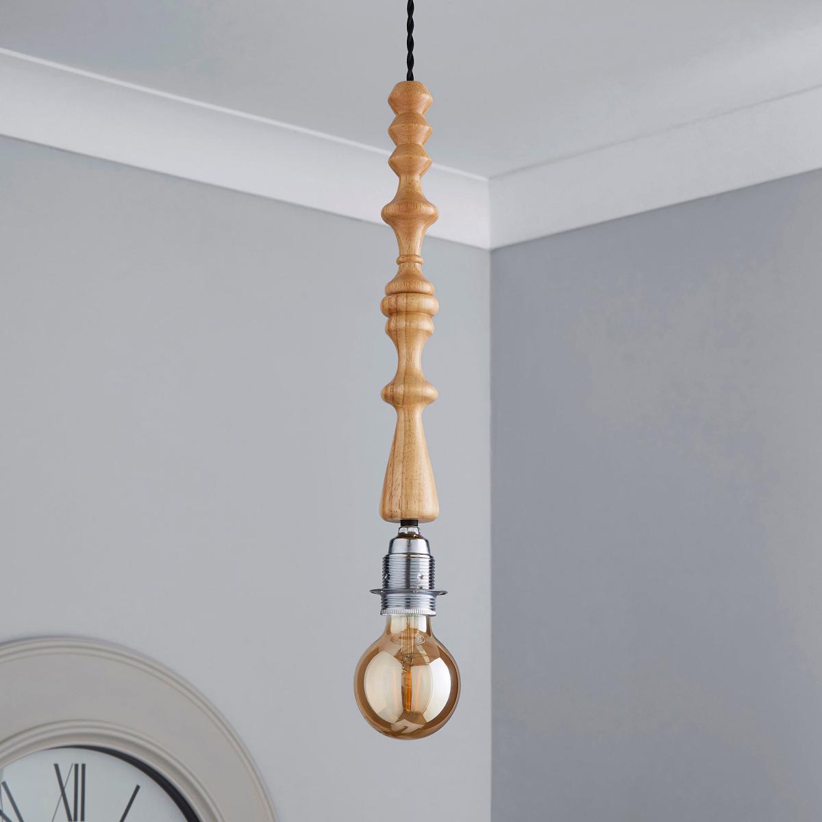 Elements Flac 1 Light Wooden Flex Light Fitting Natural – image 2