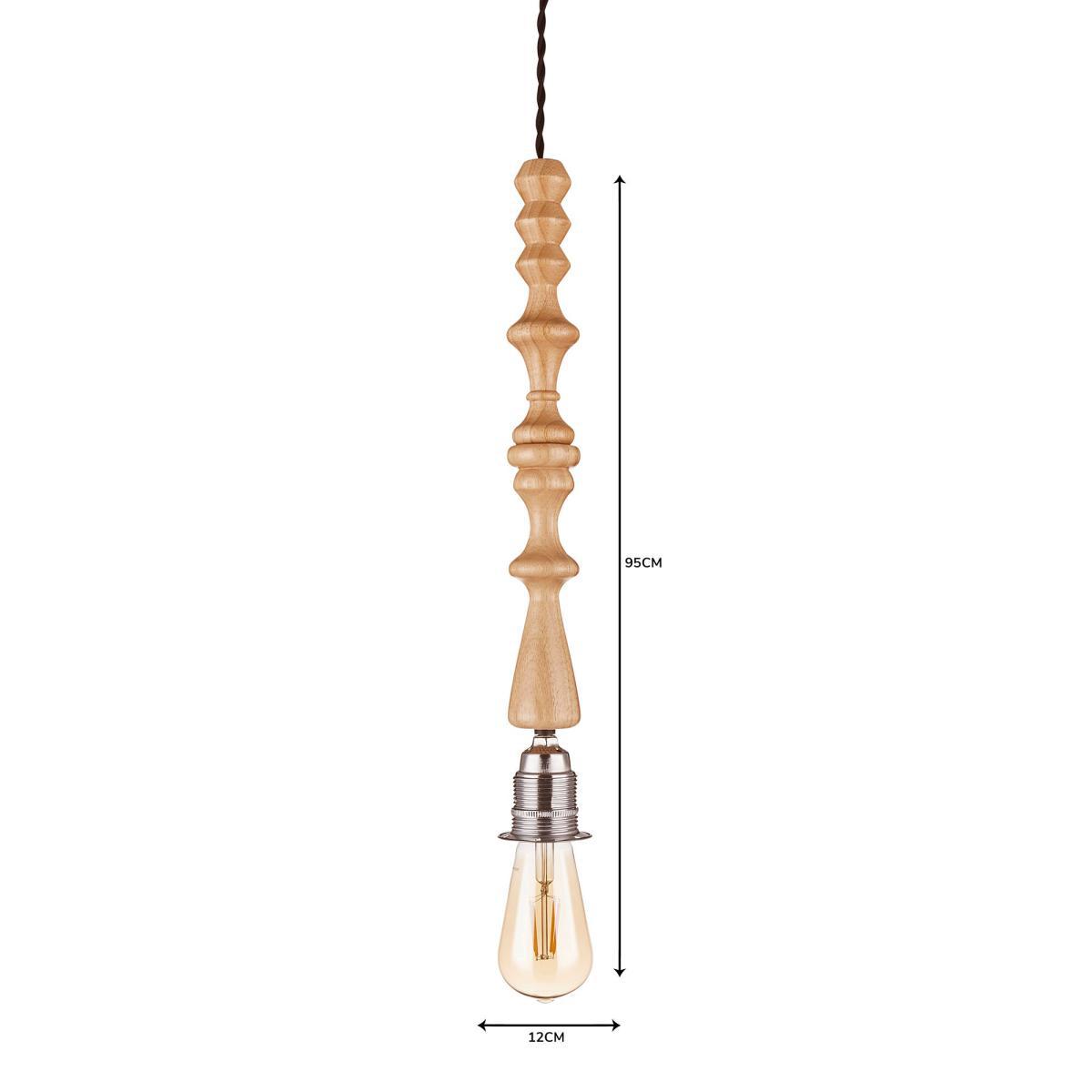 Elements Flac 1 Light Wooden Flex Light Fitting Natural – image 8