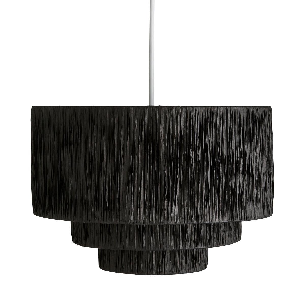 Ruolan Raffia 3 Tier Pendant Shade Shade Black – image 4