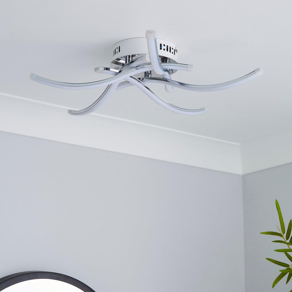 Layla 5 Light Integrated LED Semi-Flush Ceiling Fitting Silver – image 2
