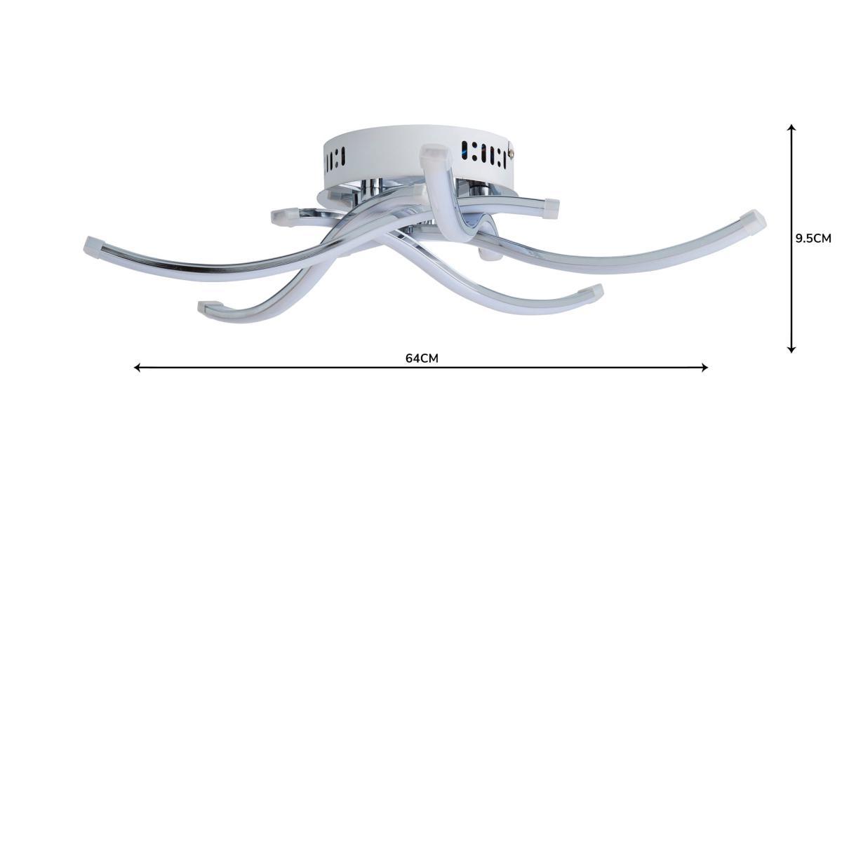 Layla 5 Light Integrated LED Semi-Flush Ceiling Fitting Silver – image 5