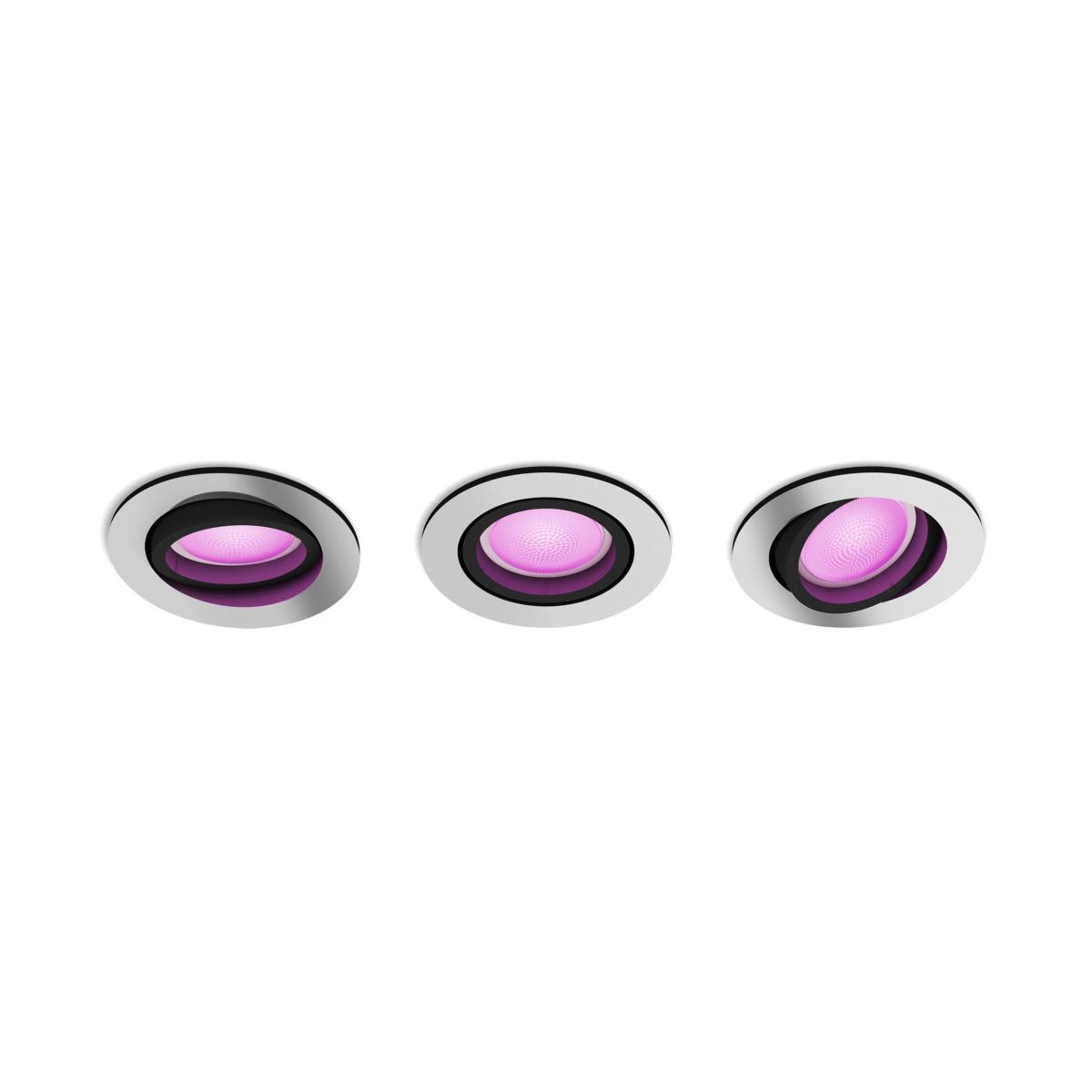 Philips HUE Set of 3 Centura Smart LED Ceiling Spotlights Silver – image 2