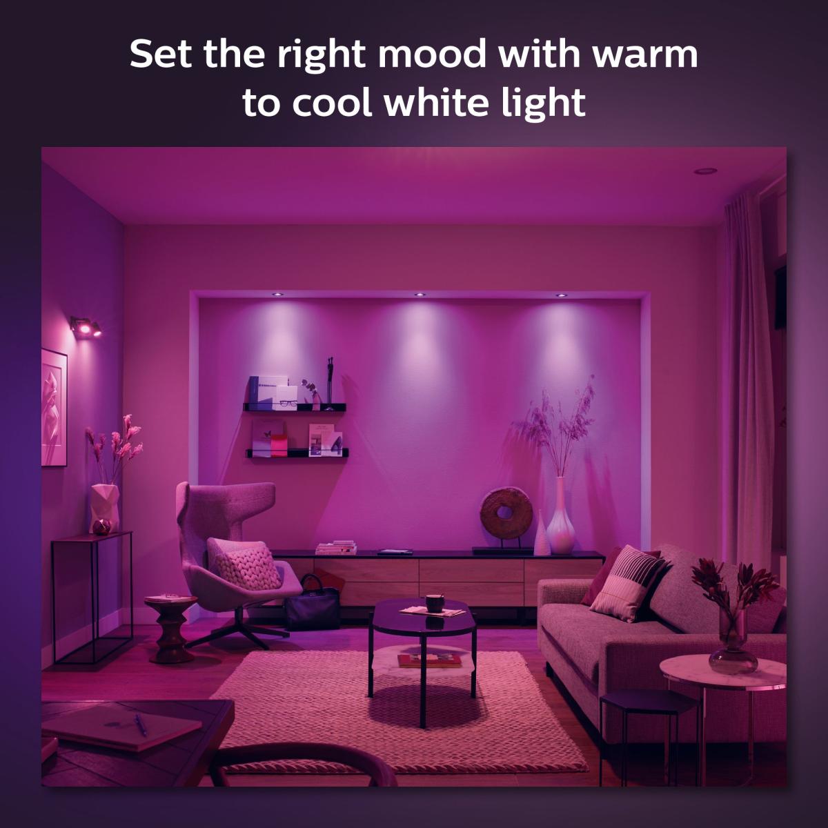 Philips HUE Set of 3 Centura Smart LED Ceiling Spotlights Silver – image 3