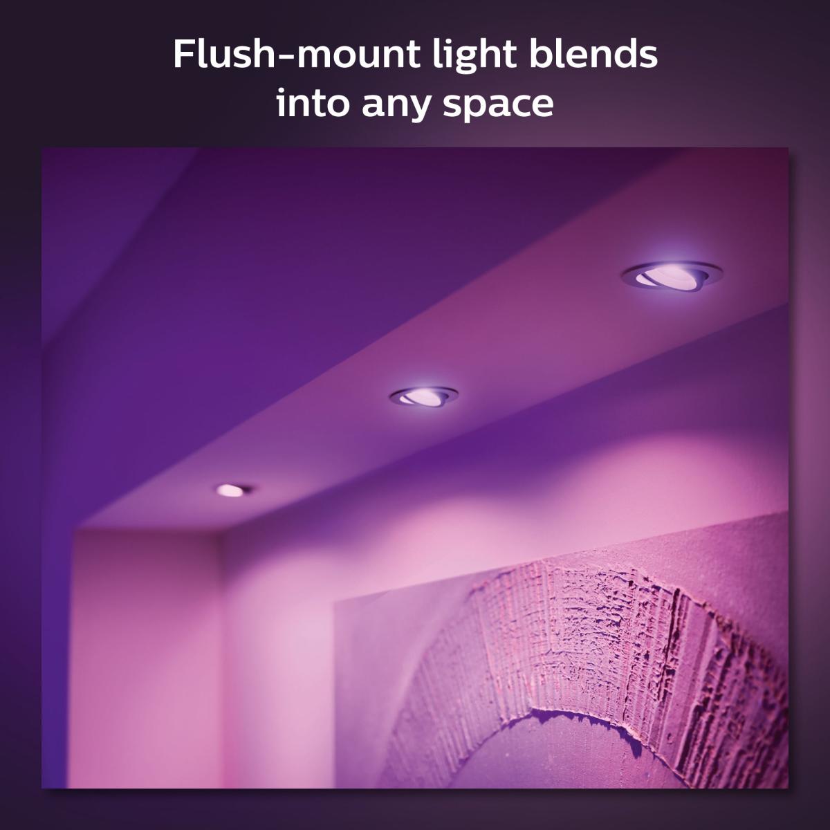Philips HUE Set of 3 Centura Smart LED Ceiling Spotlights Silver – image 4