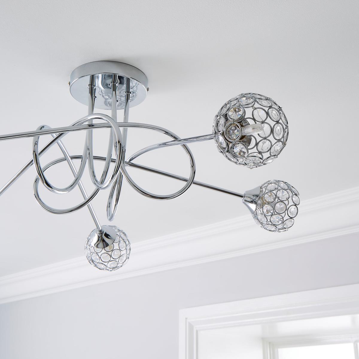Portia 5 Light Ceiling Fitting Chrome – image 3