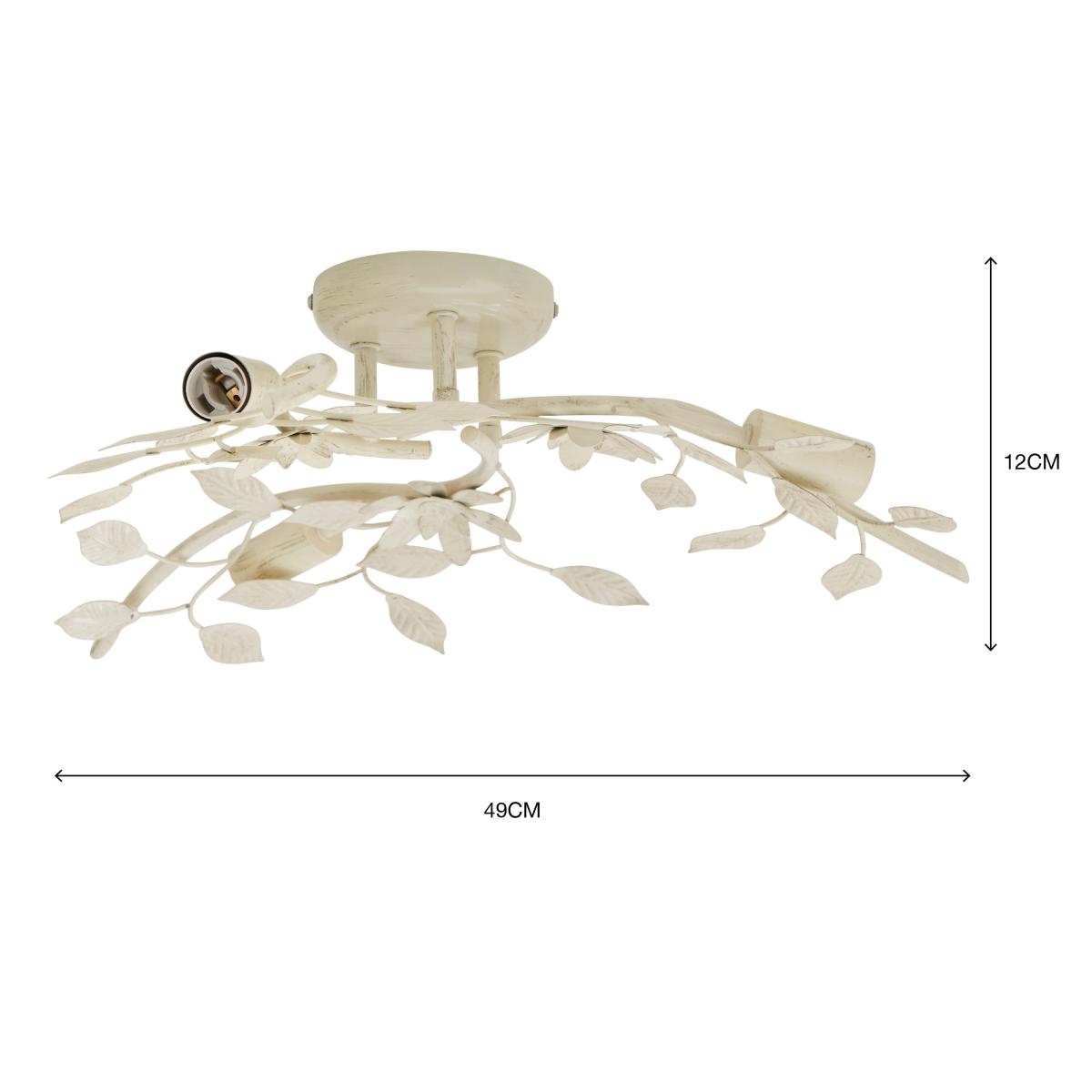 Chantelle Floral 3 Light Semi Flush Ceiling Fitting White – image 2