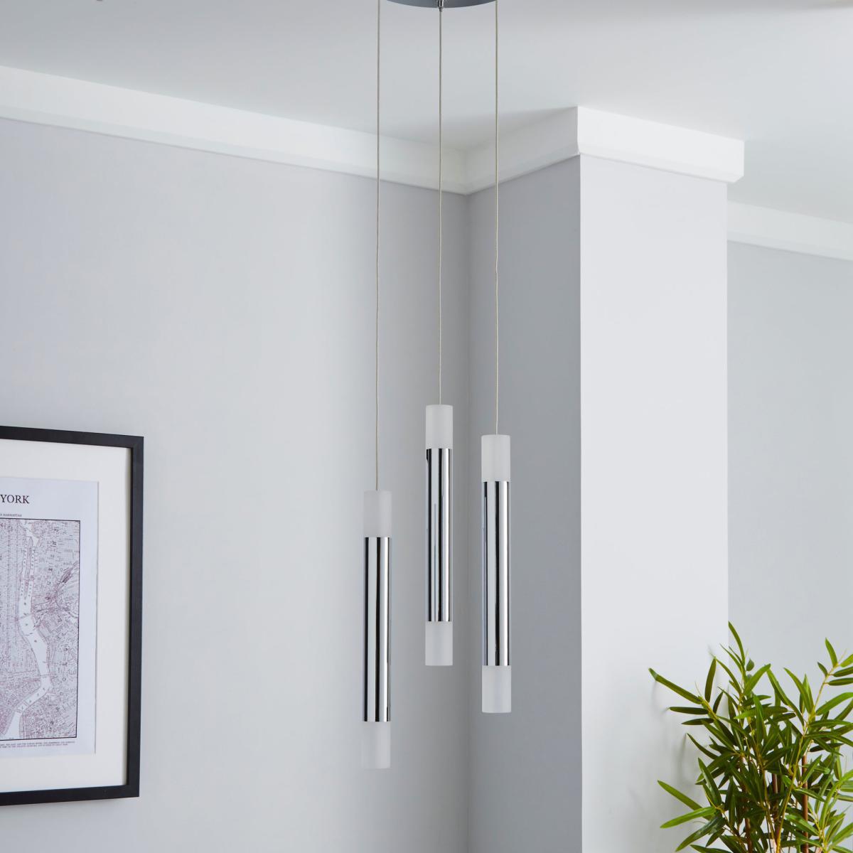 Zarah 3 Light Integrated LED Cluster Ceiling Fitting Silver – image 2
