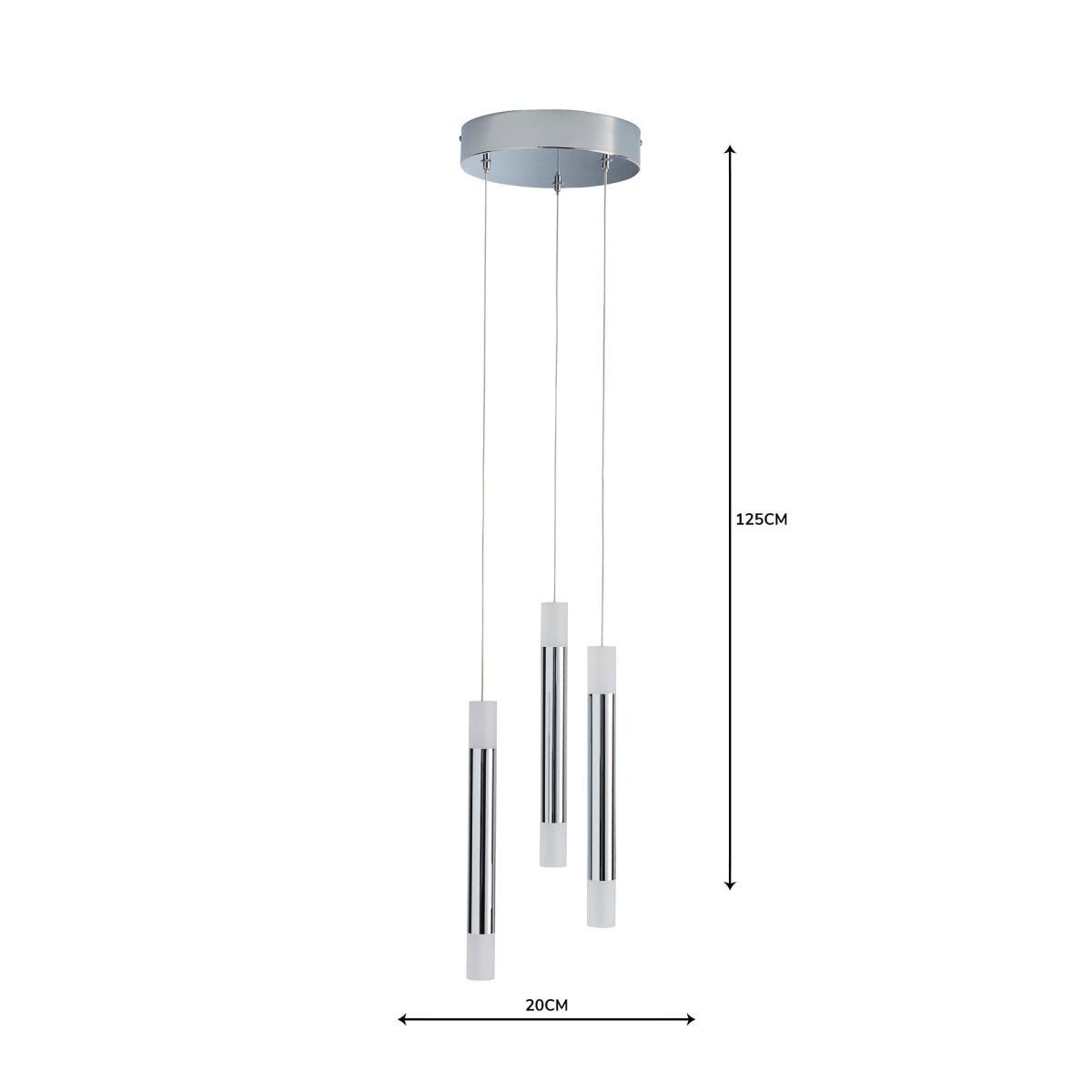 Zarah 3 Light Integrated LED Cluster Ceiling Fitting Silver – image 6
