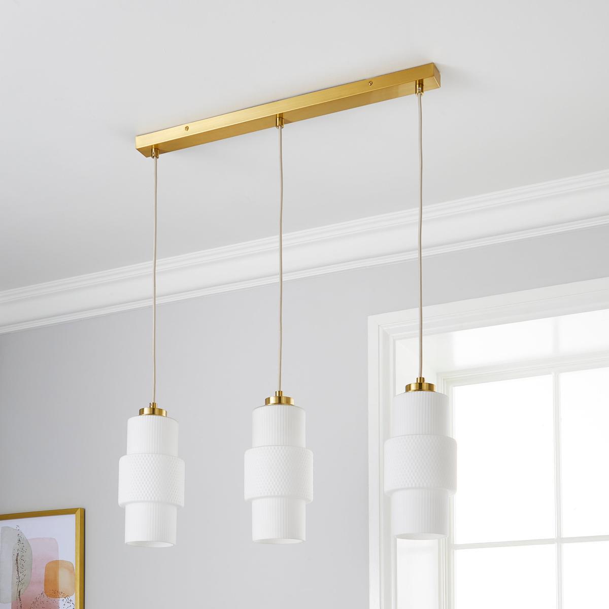 Elena 3 Light Diner Ceiling Fitting Brushed Gold – image 2