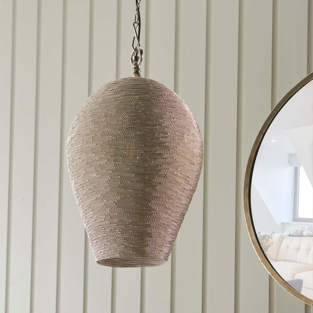 Vogue Abruzzo 1 Light Pendant Ceiling Fitting Nickel – image 3