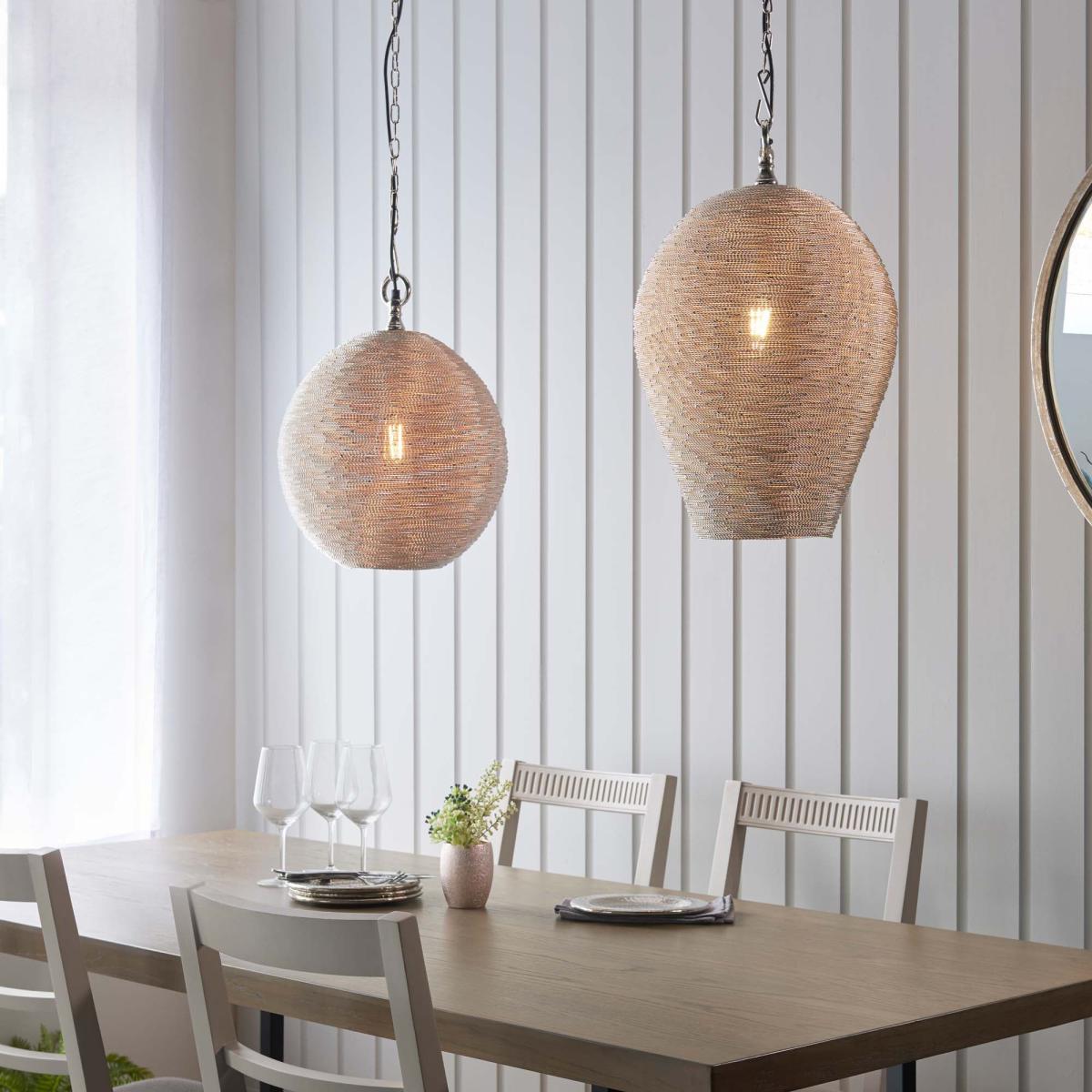 Vogue Abruzzo 1 Light Pendant Ceiling Fitting Nickel – image 4