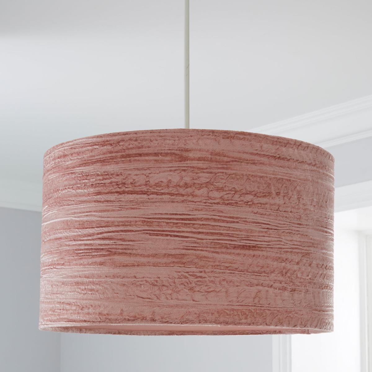 Lulu Crushed Velvet 40cm Drum Pink Shade Dusty Pink – image 2