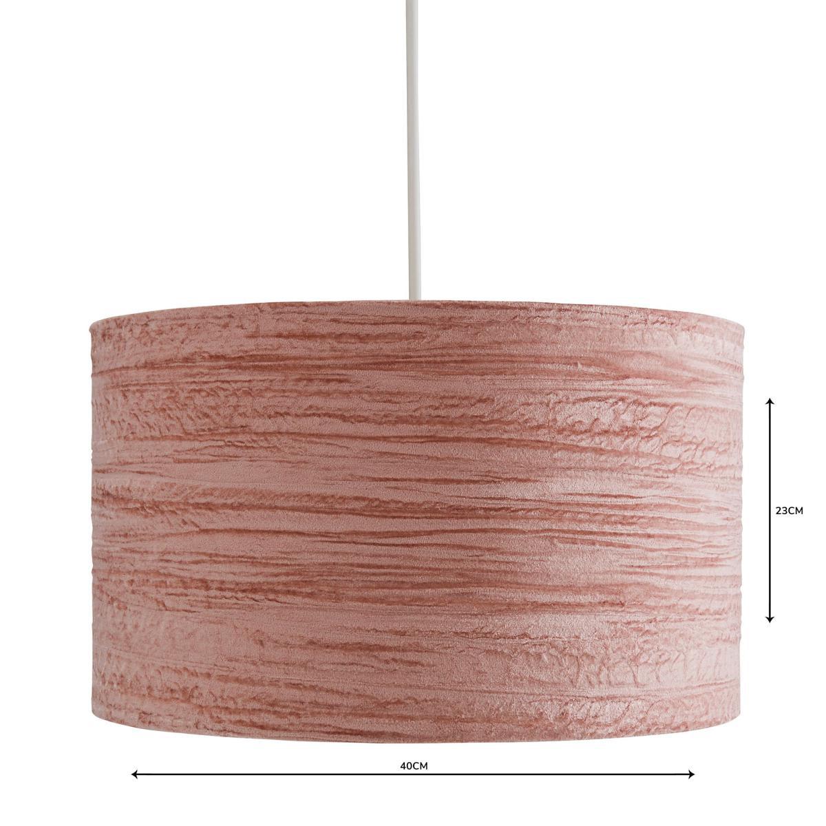 Lulu Crushed Velvet 40cm Drum Pink Shade Dusty Pink – image 4