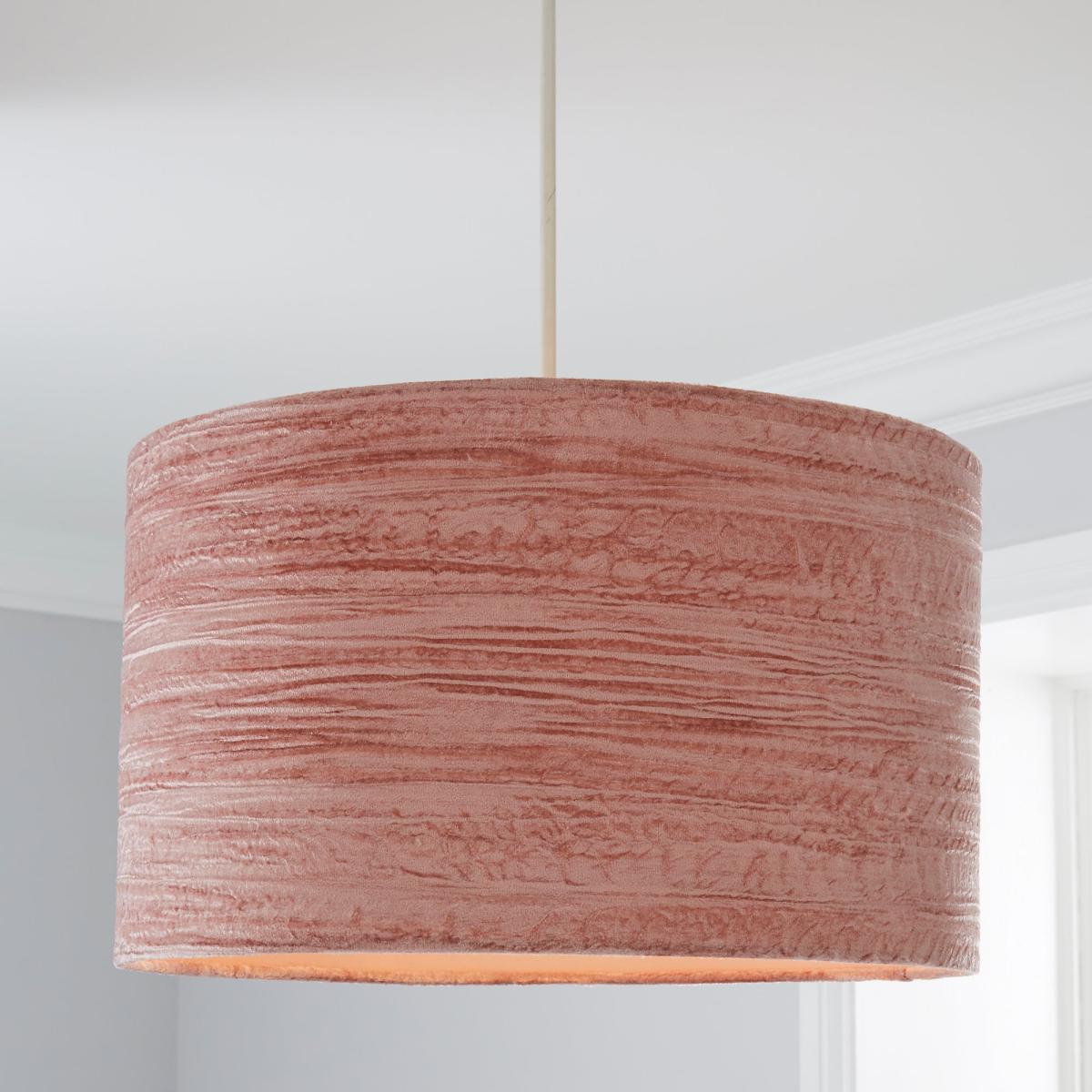 Lulu Crushed Velvet 40cm Drum Pink Shade Dusty Pink – image 1