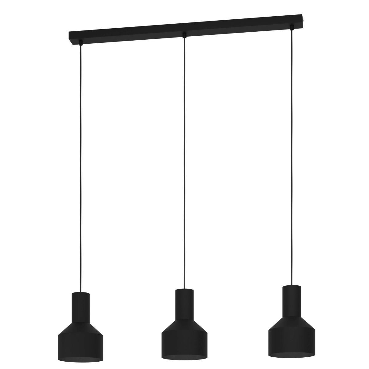 EGLO Casibare Steel 3-Light Pendant Light Black – image 2
