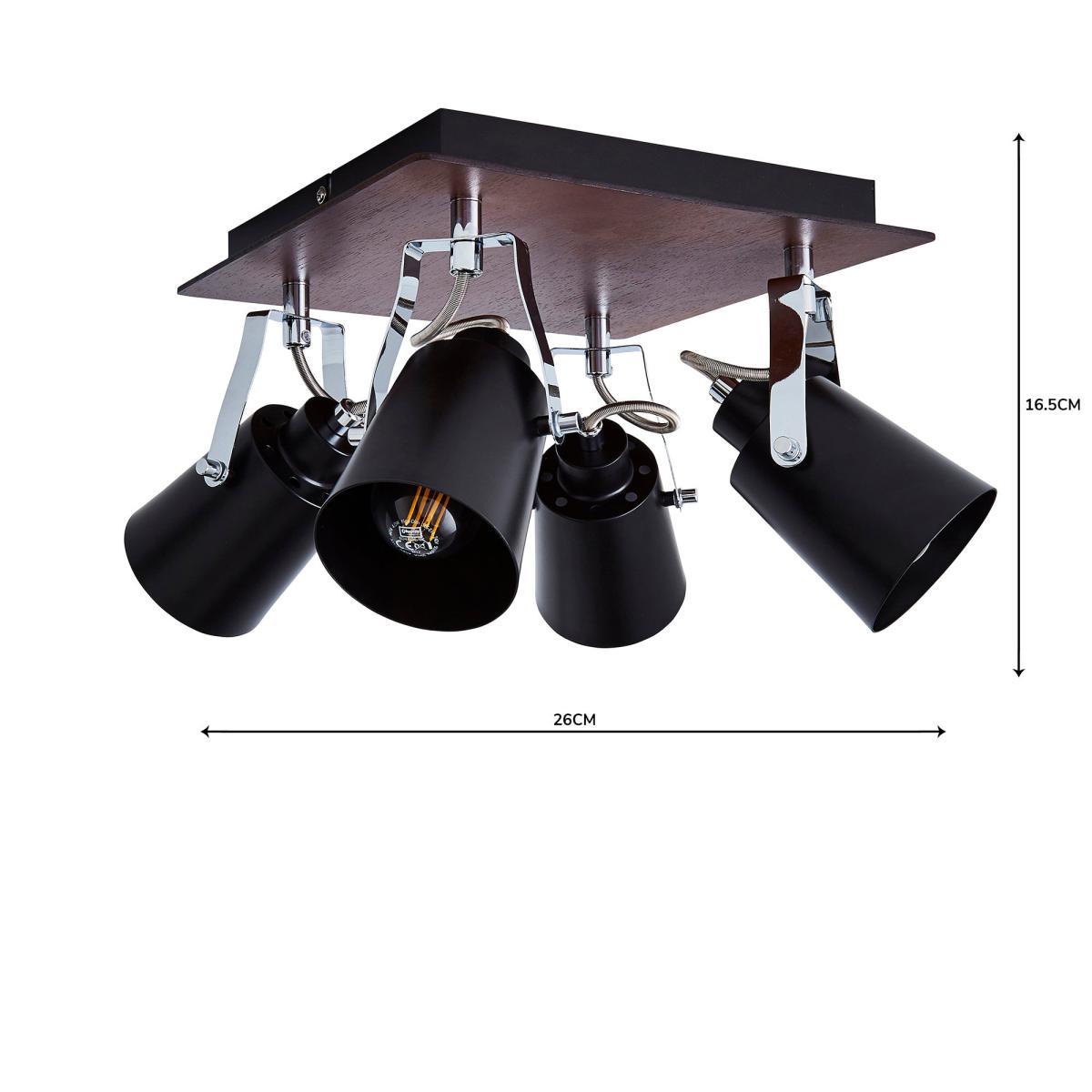 Johan 4 Light Black Spotlight Black – image 5