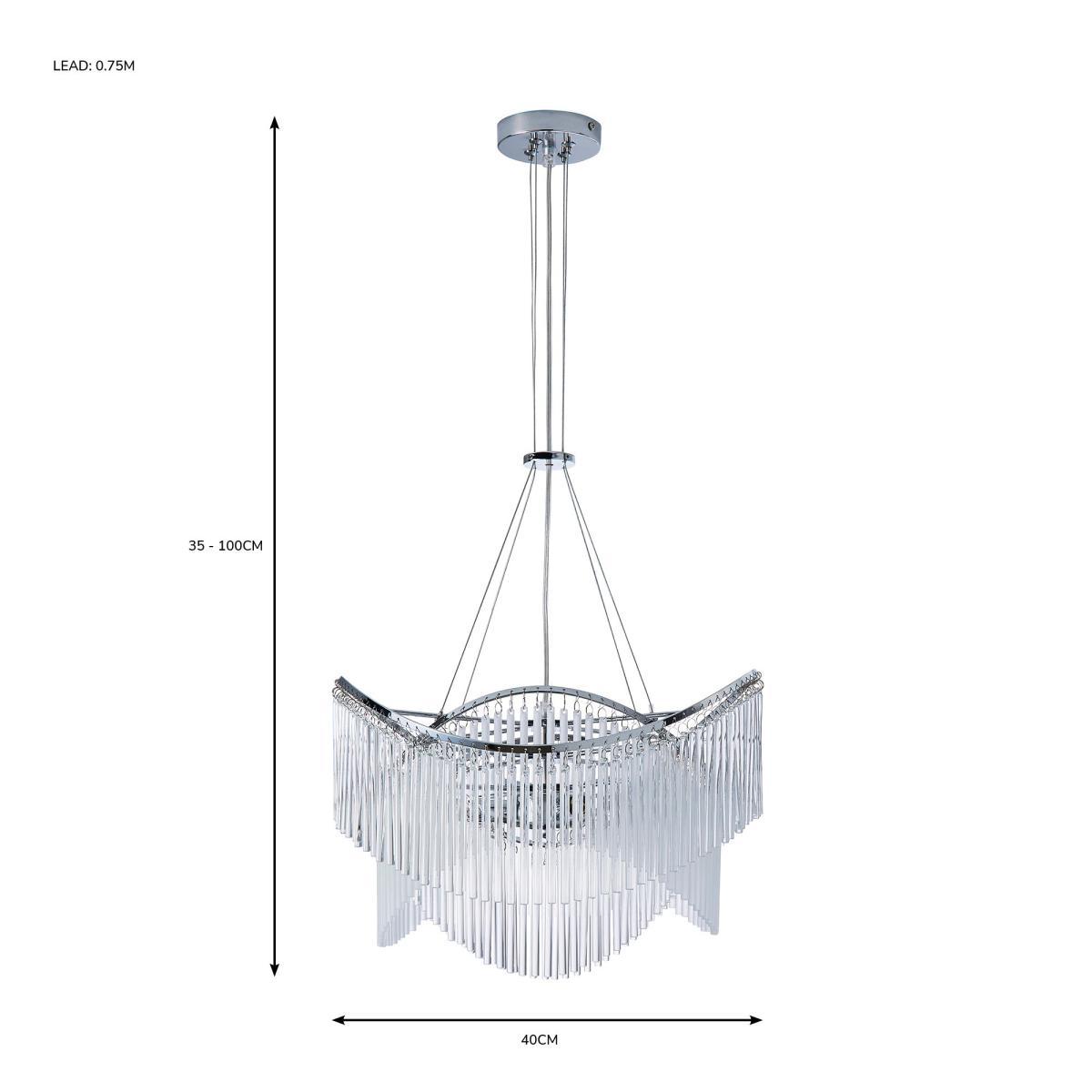 Isabella 3 Light Ceiling Fitting Chrome – image 6