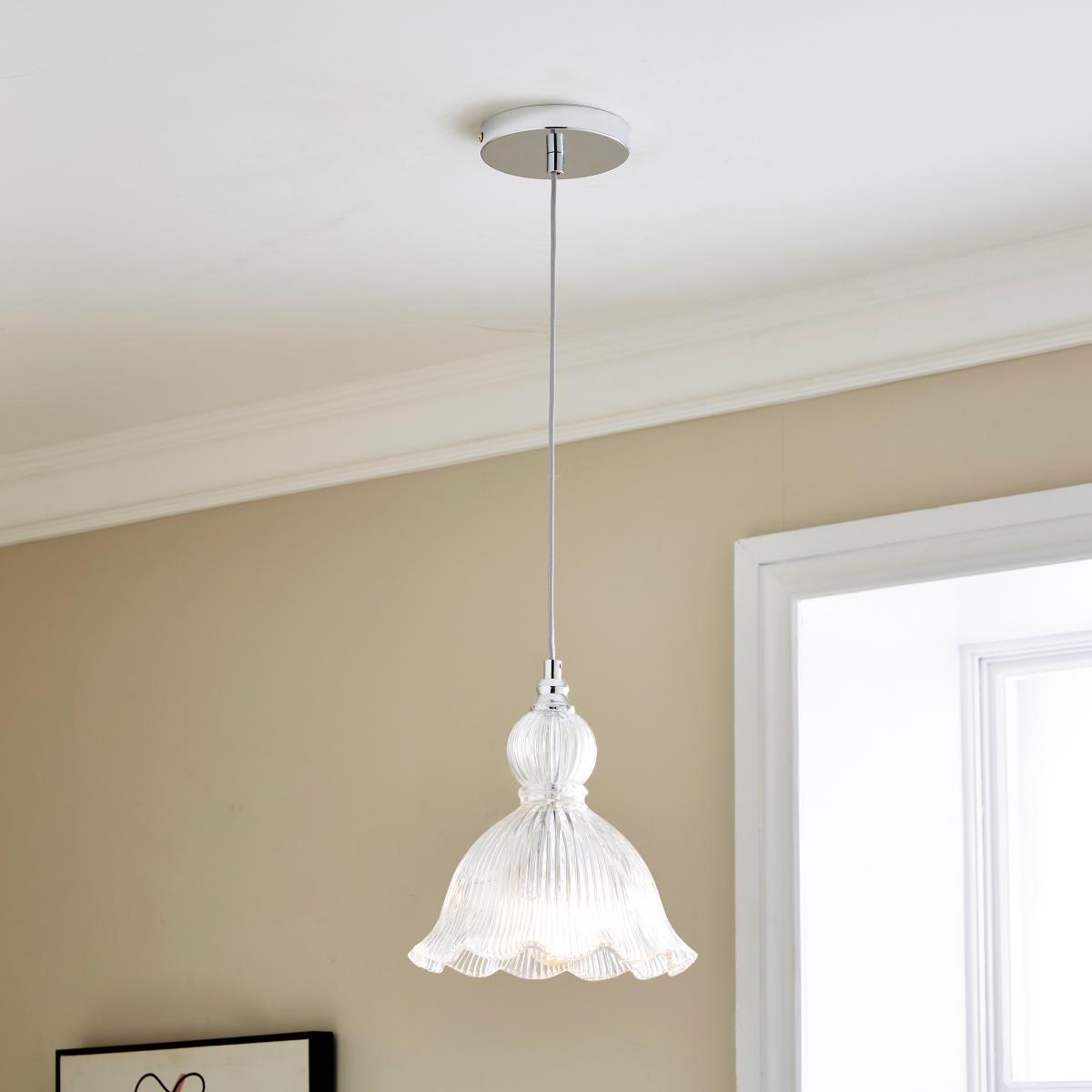 Fleur Vintage Frill Glass Fitting Silver – image 1