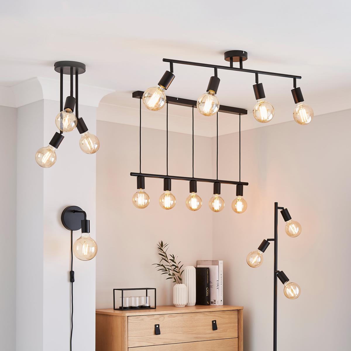 Koppla 5 Light Diner Ceiling Fitting Black – image 5