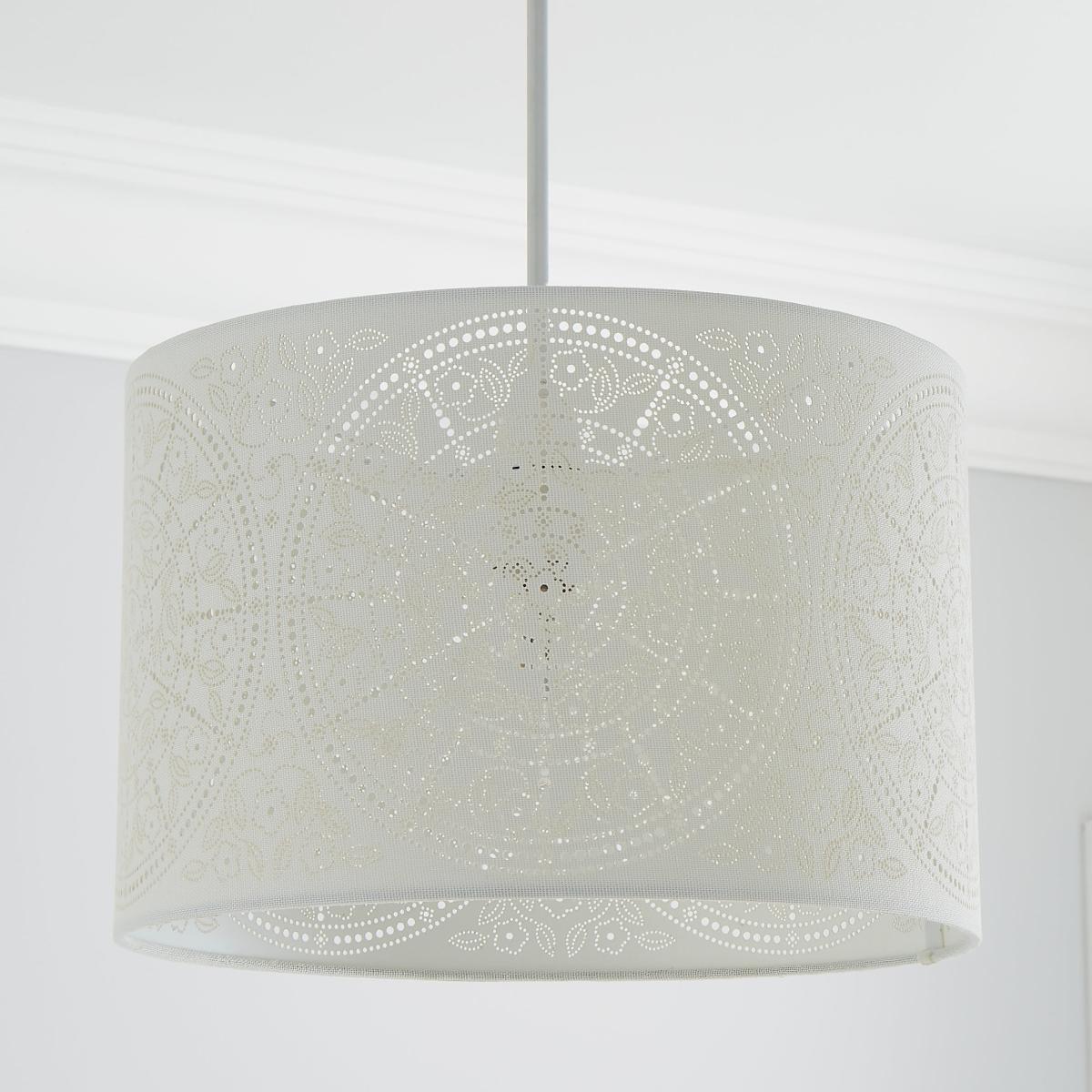 Samira Laser Cut Drum Shade White – image 2
