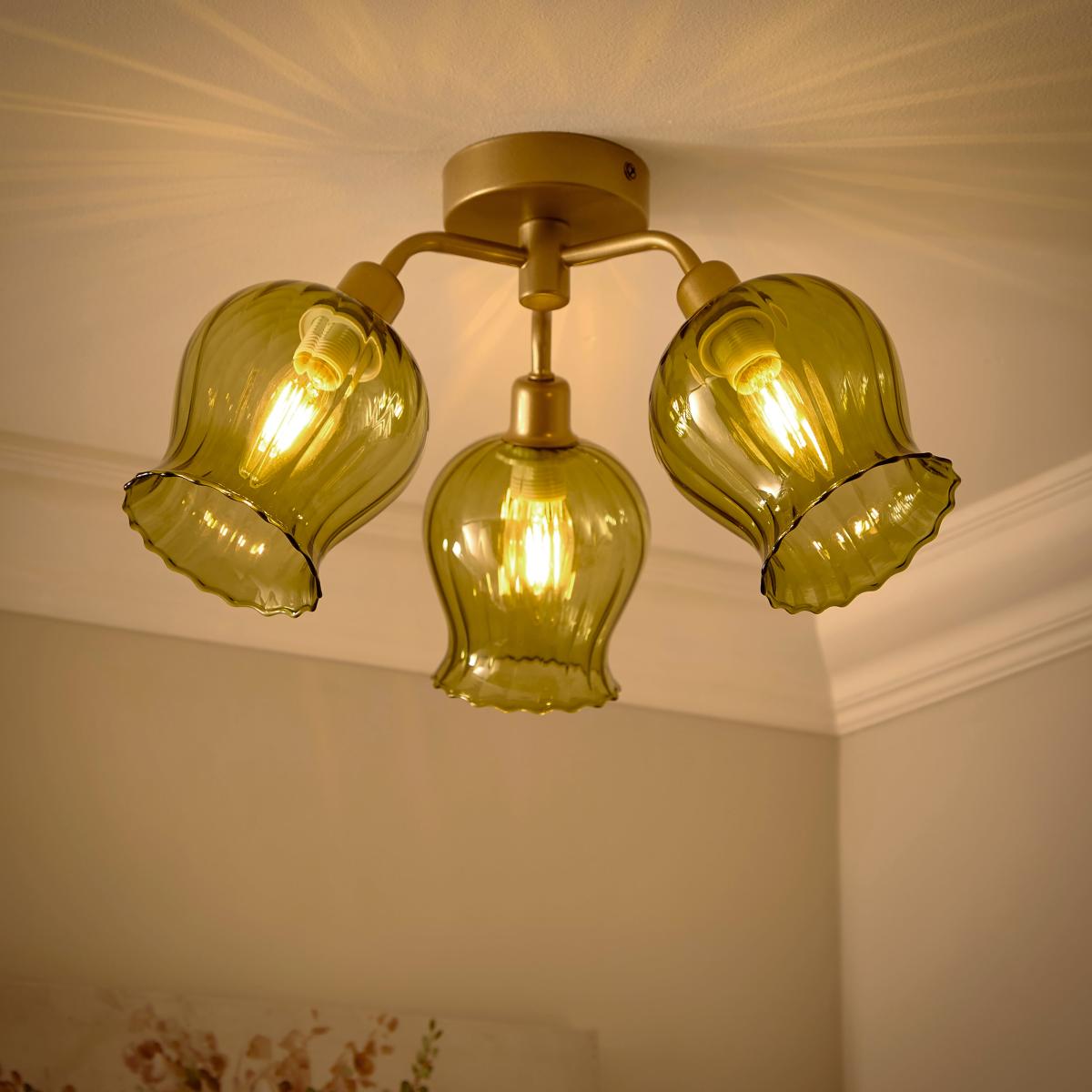Peony 3 Light Semi Flush Ceiling Light – image 2